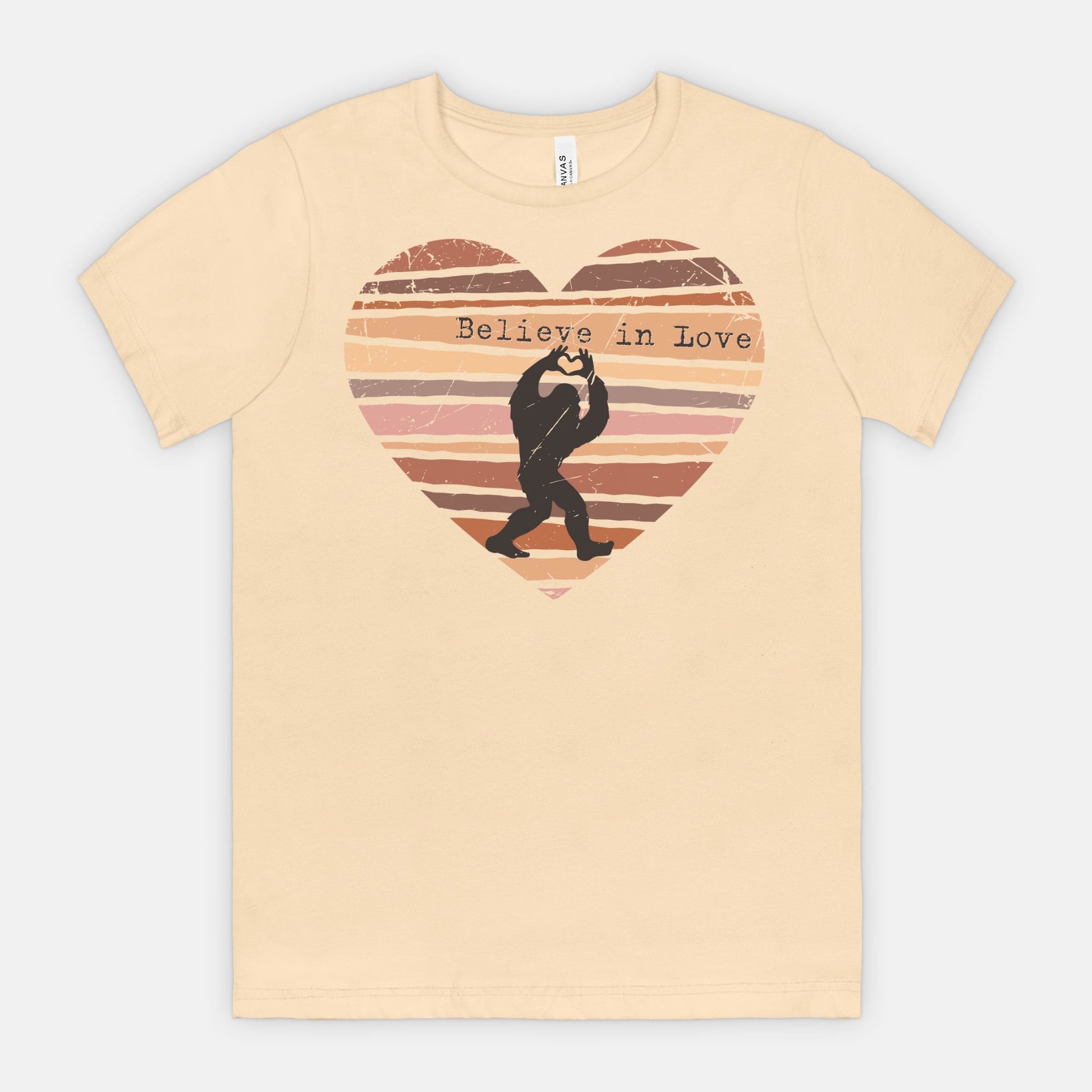 Believe in Love Bigfoot Heart Shirt