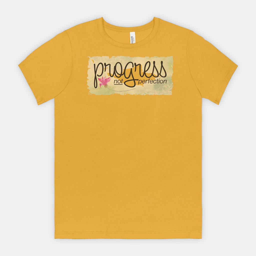 Progress Not Perfection – Soft Floral Motivational Tee
