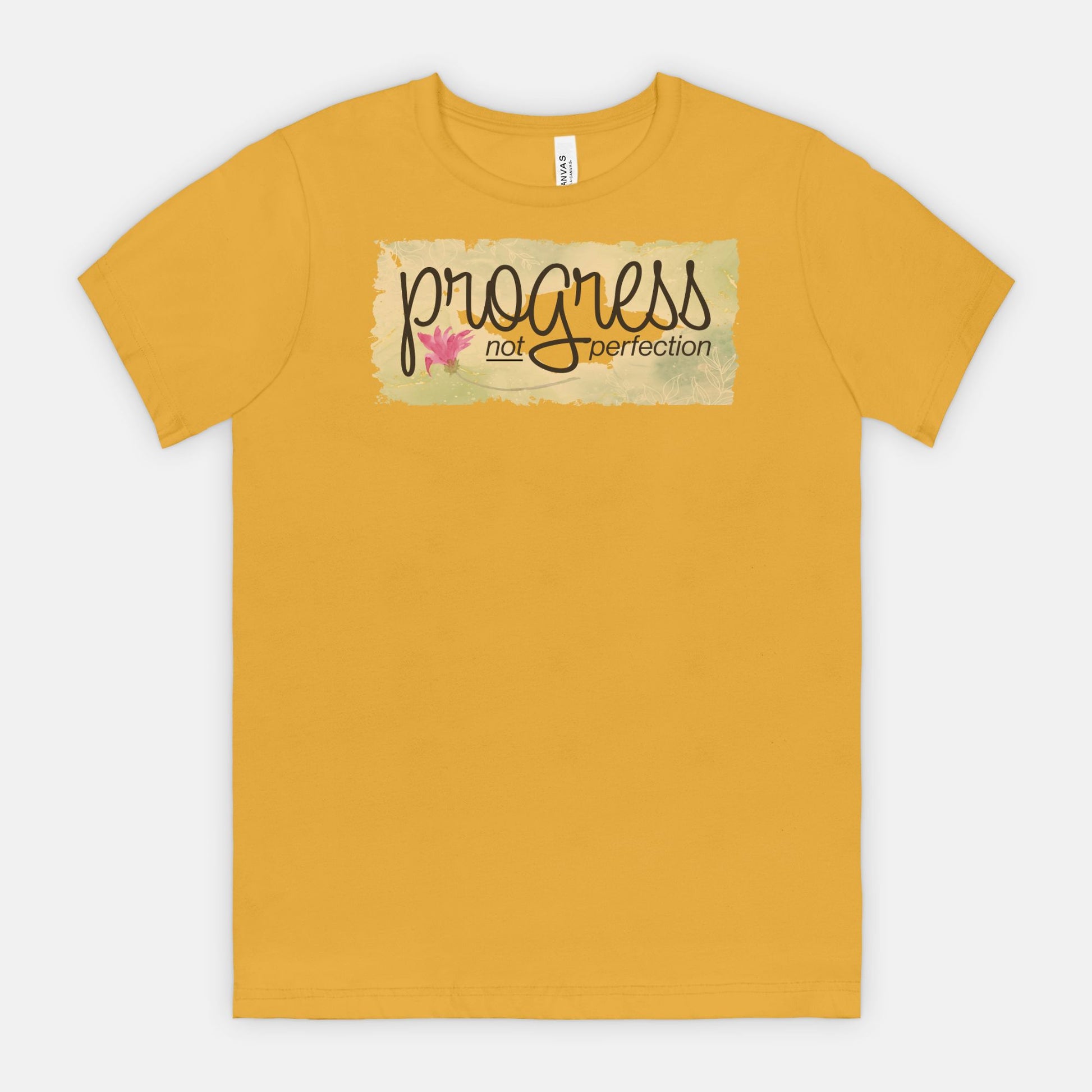 Progress Not Perfection – Soft Floral Motivational Tee