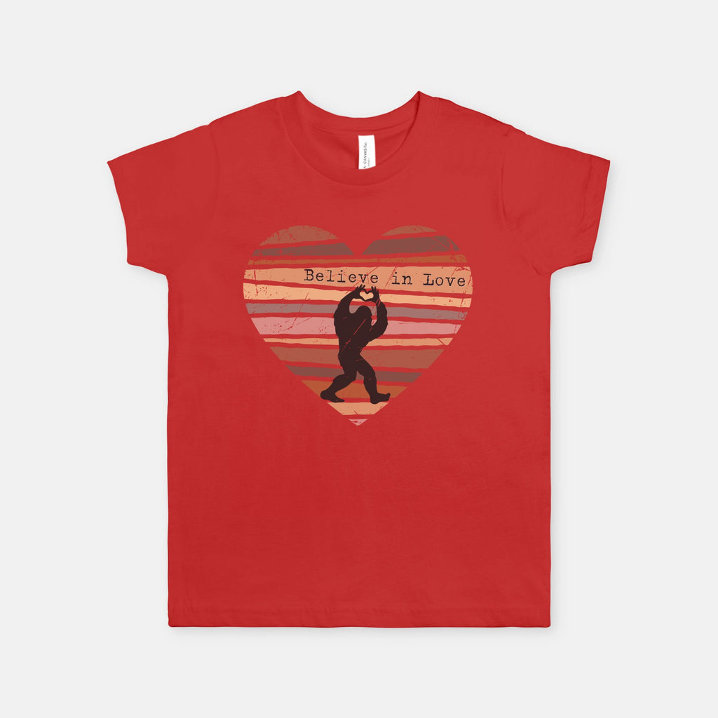 Believe in Love Bigfoot Youth Graphic T-Shirt