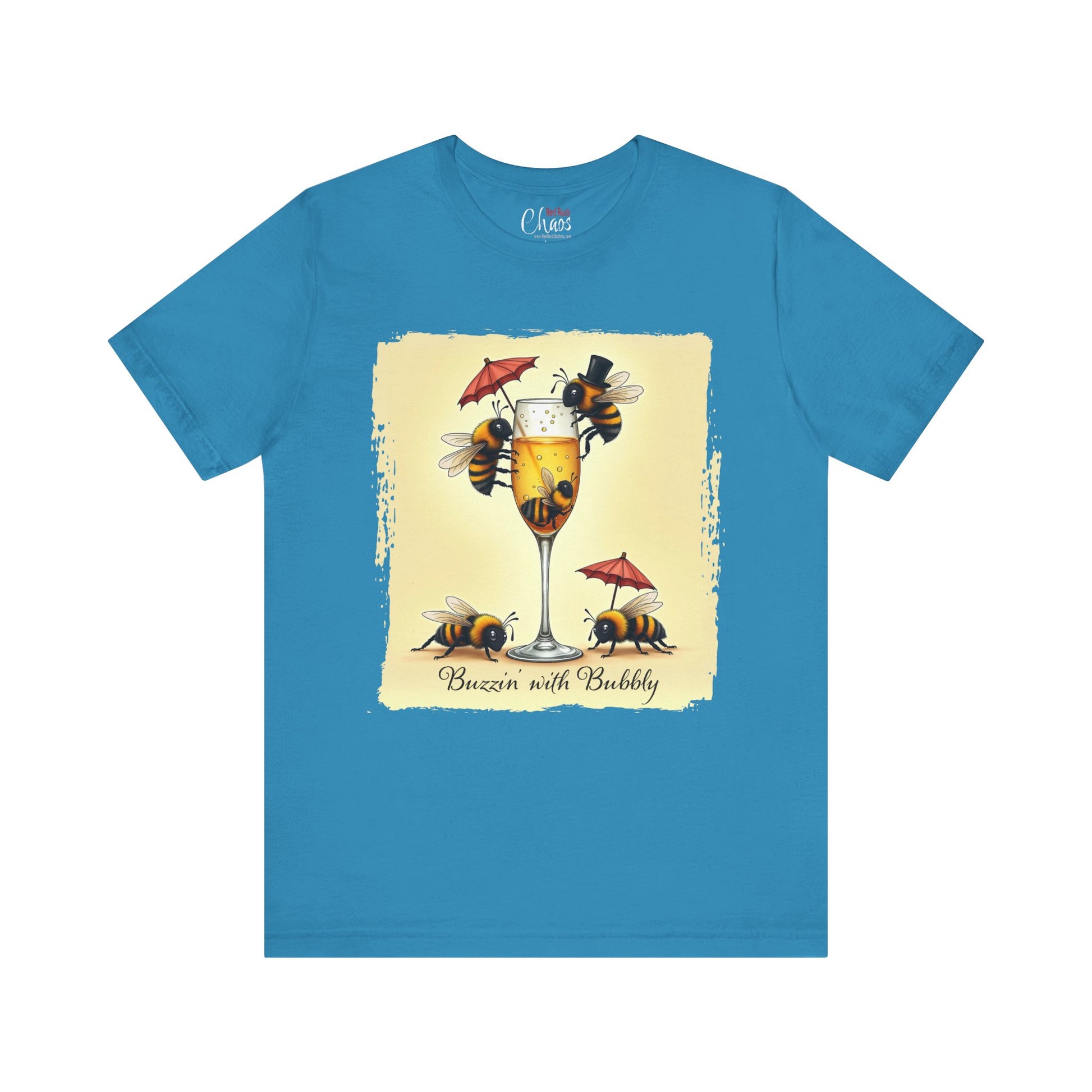 Buzzin’ with Bubbly – Funny Bee Champagne Shirt