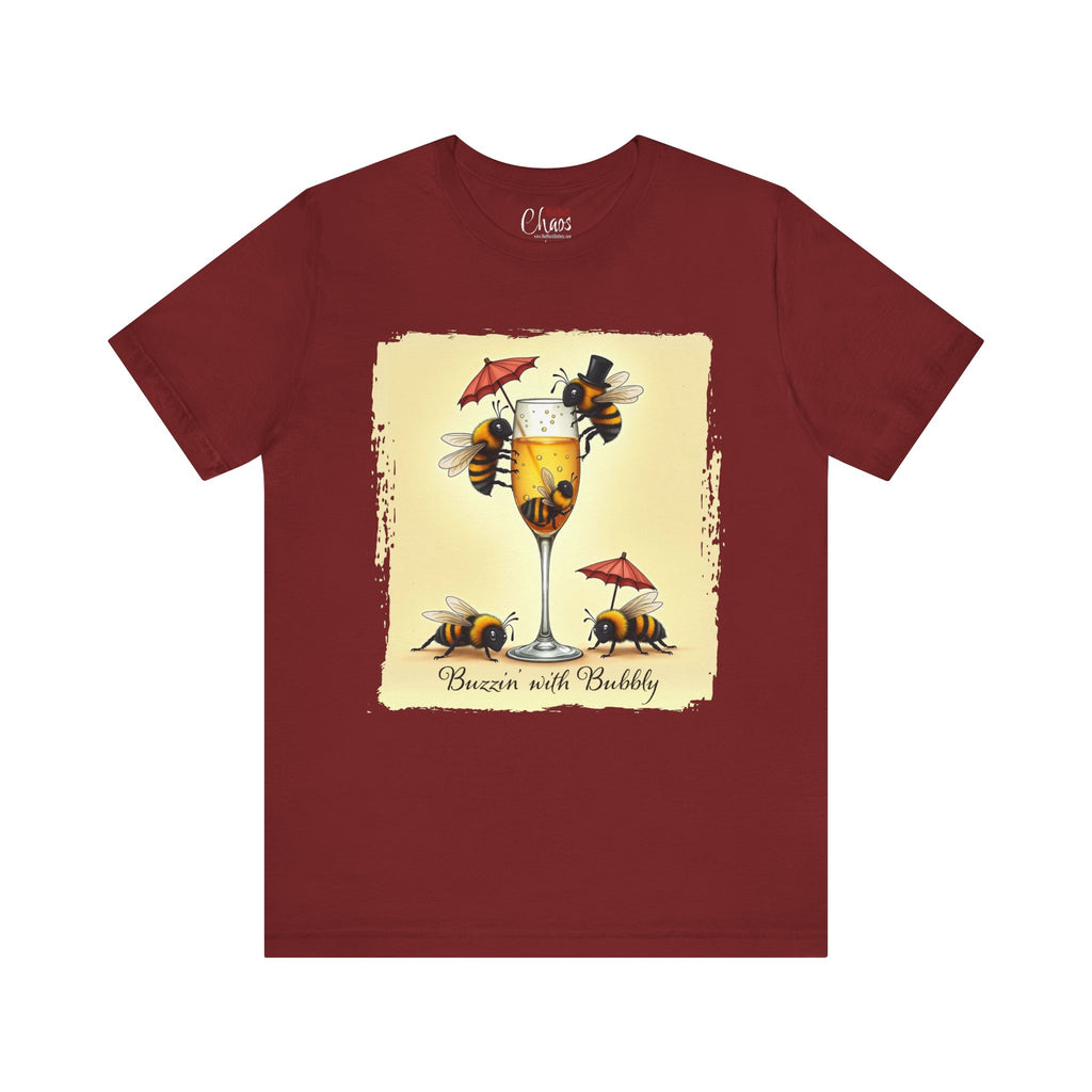 Buzzin’ with Bubbly – Funny Bee Champagne Shirt