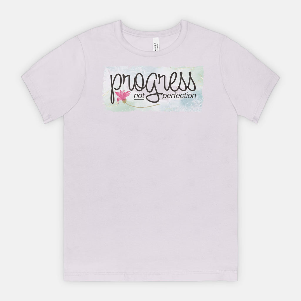 Progress Not Perfection – Soft Floral Motivational Tee