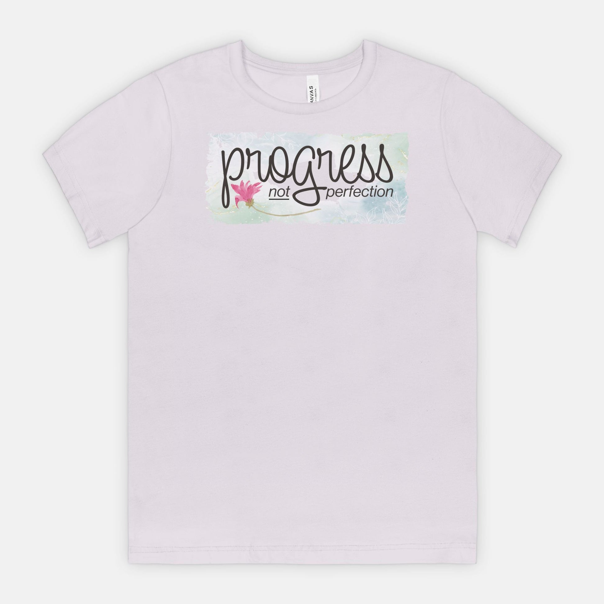 Progress Not Perfection – Soft Floral Motivational Tee