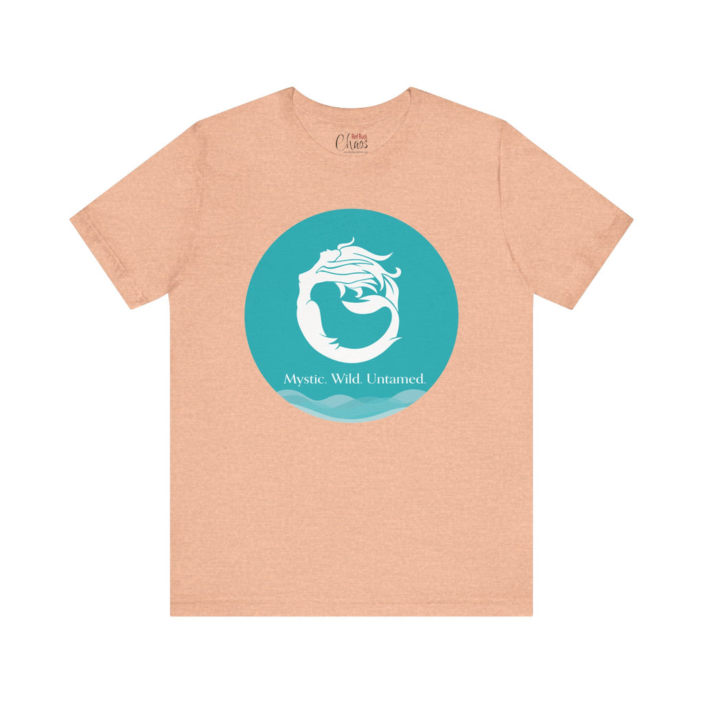 Mystic Wild Untamed Mermaid Circle Tee – Minimalist Ocean Waves Design