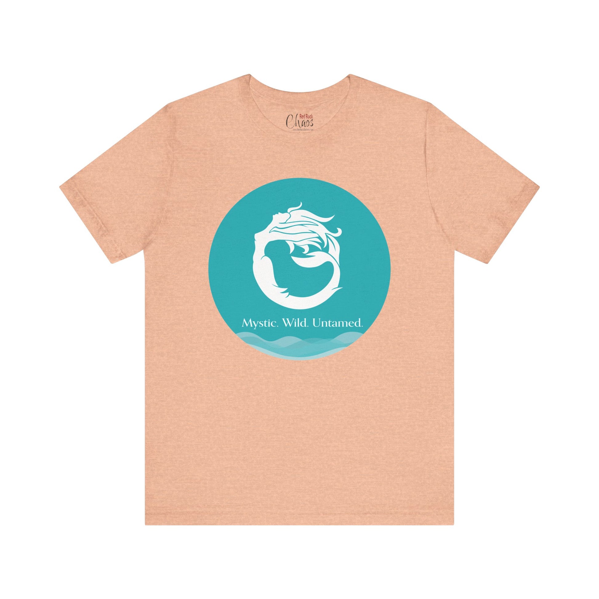 Mystic Wild Untamed Mermaid Circle Tee – Minimalist Ocean Waves Design