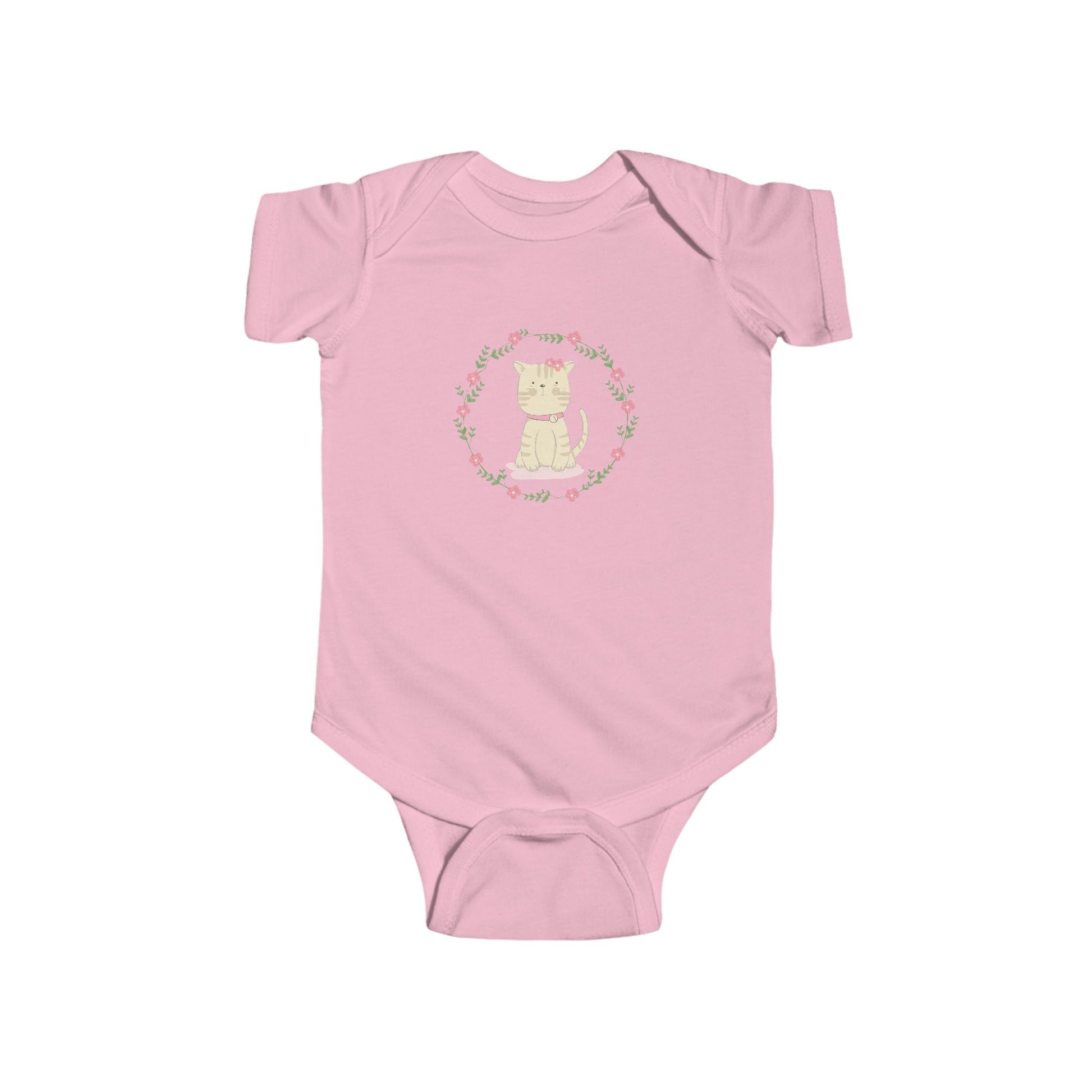Floral Baby Cat Onesie – Hand-Drawn Cutie in Bloom