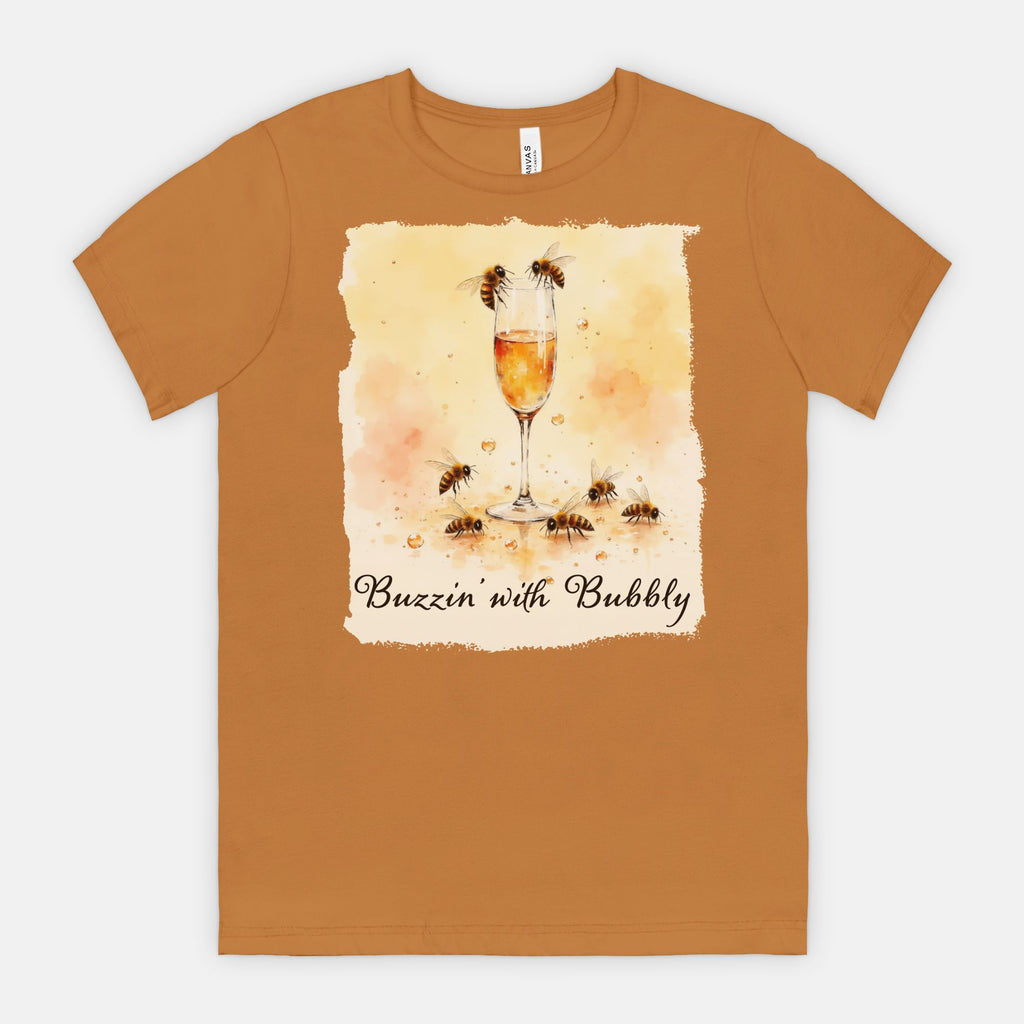 Buzzin’ with Bubbly – Funny Bee Champagne Shirt
