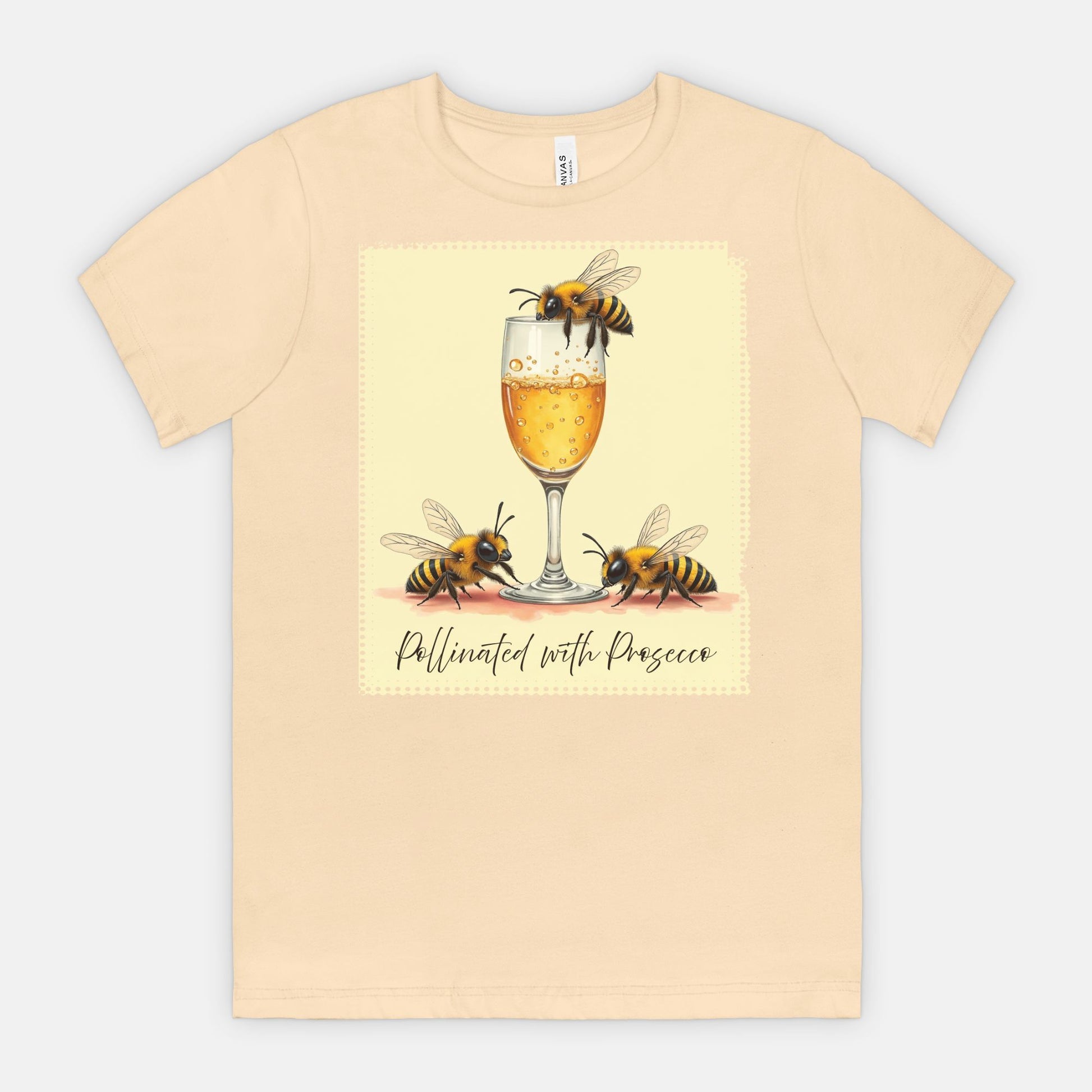 Pollinated with Prosecco – Cute Funny Bee Pun Tee