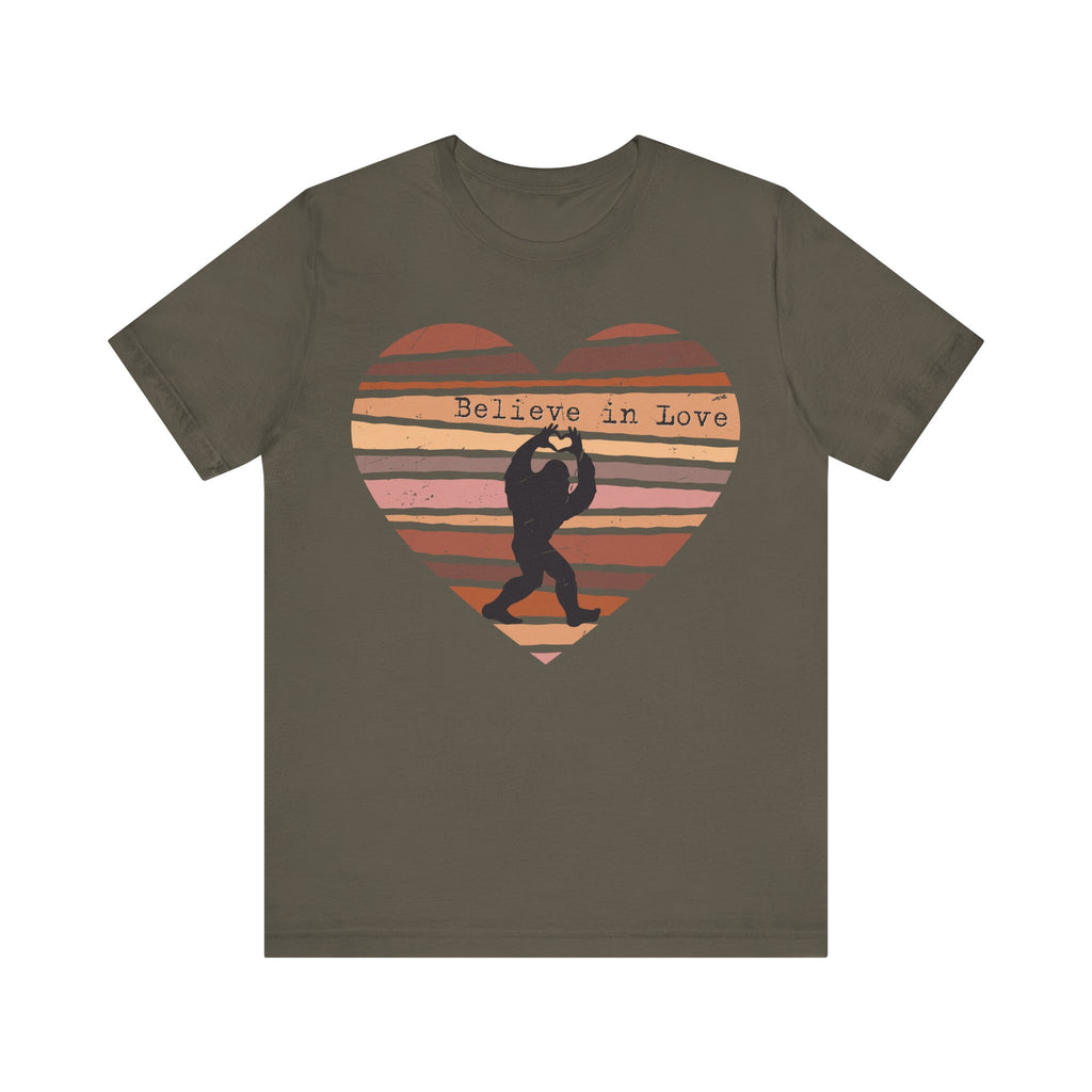 Believe in Love Bigfoot Retro Heart