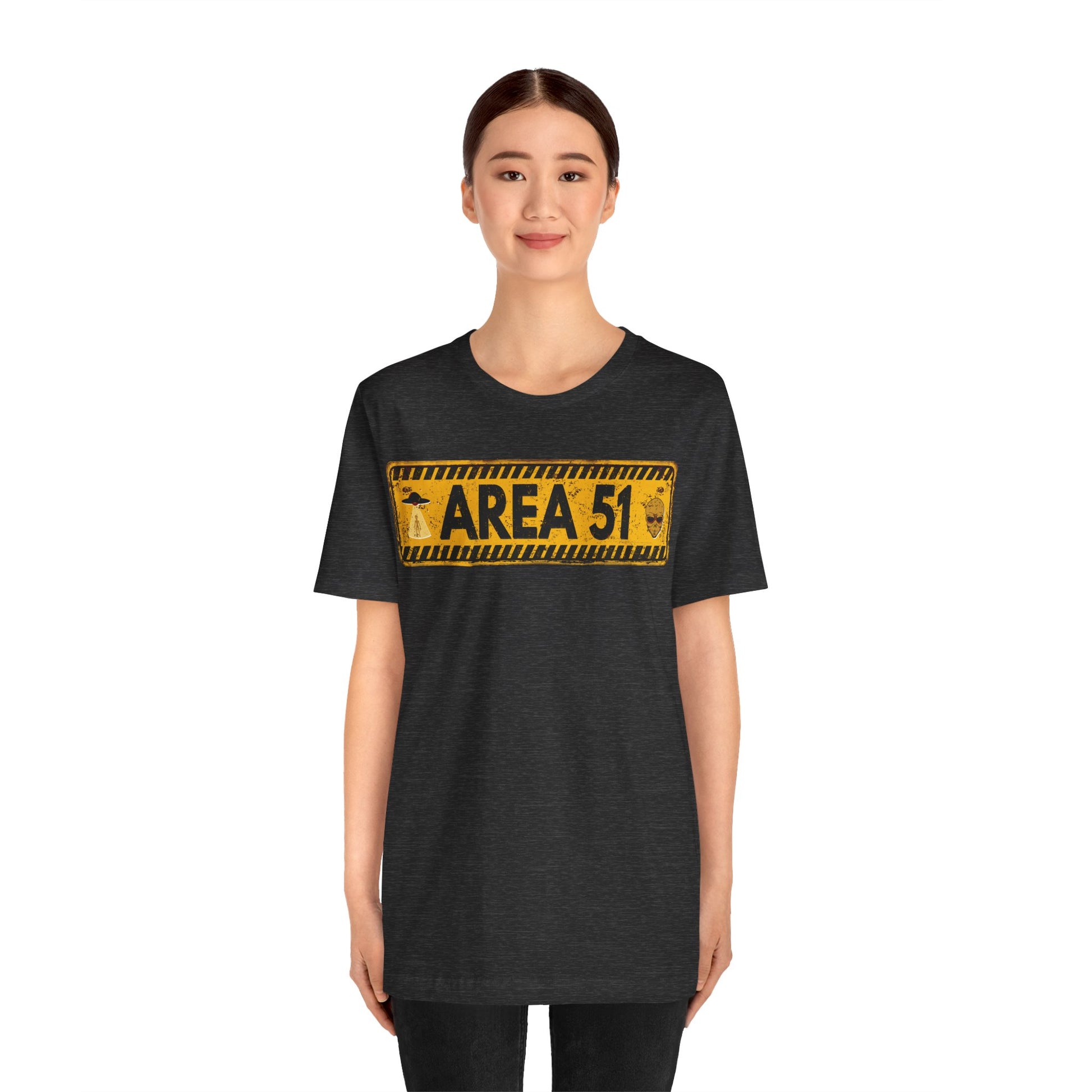 Area 51 Distressed Alien Sign Graphic Tee – Vintage Sci-Fi UFO Shirt