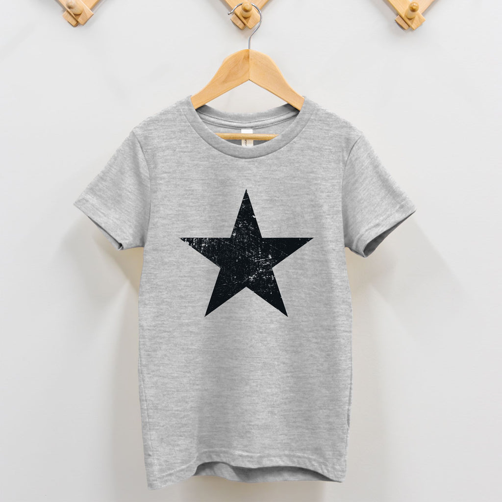 Black Distressed Star Toddler T-Shirt