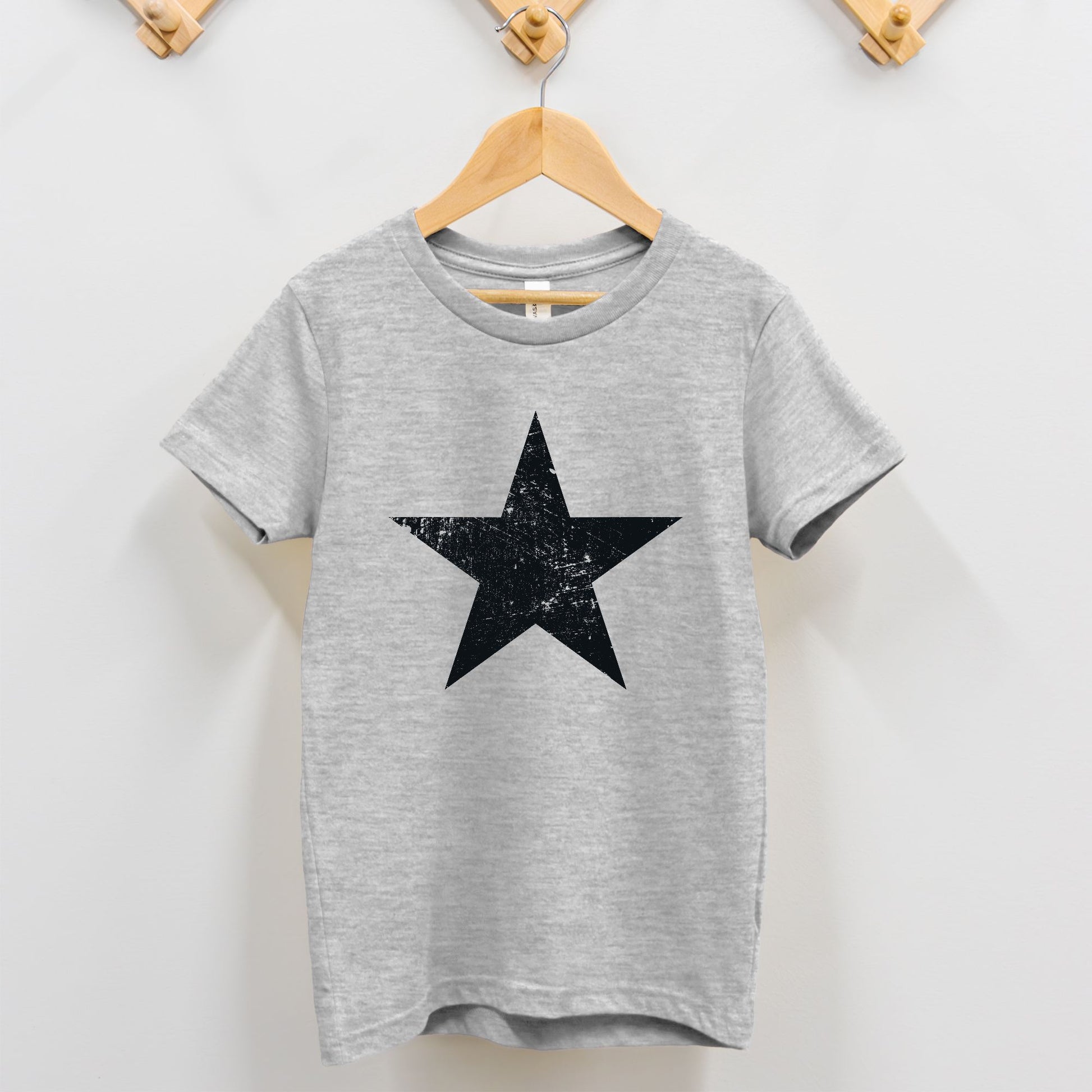 Black Distressed Star Toddler T-Shirt