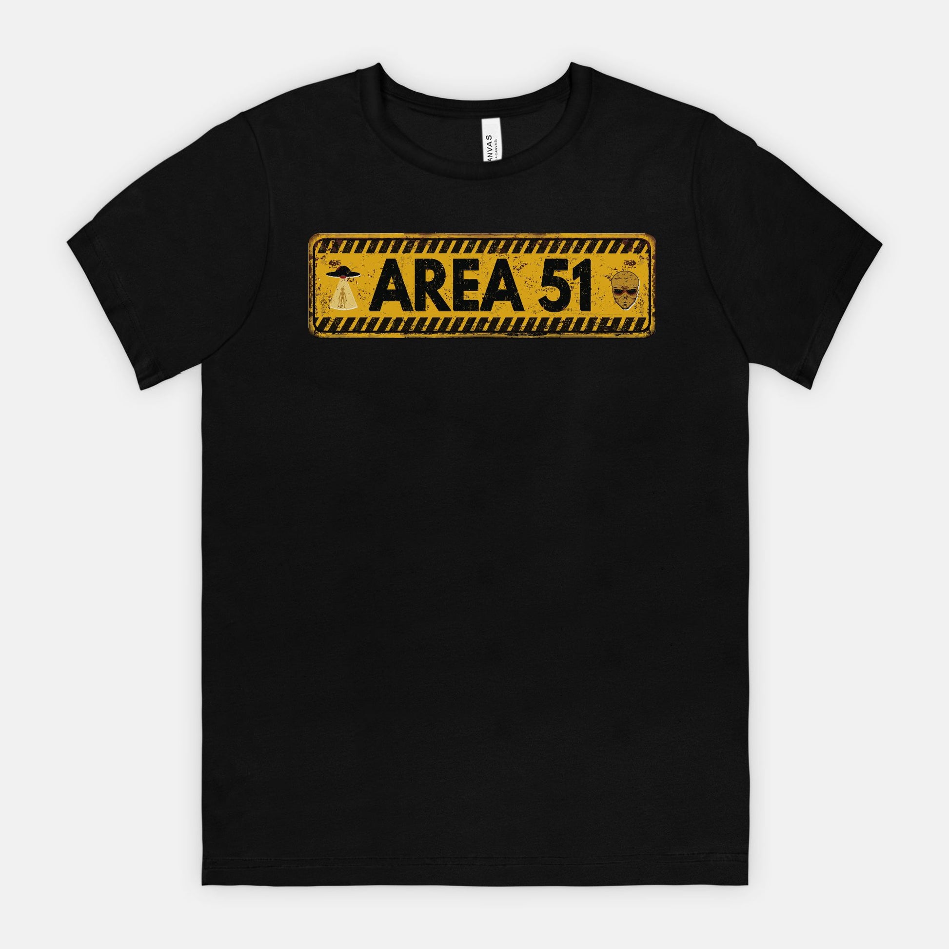 Area 51 Distressed Alien Sign Graphic Tee – Vintage Sci-Fi UFO Shirt