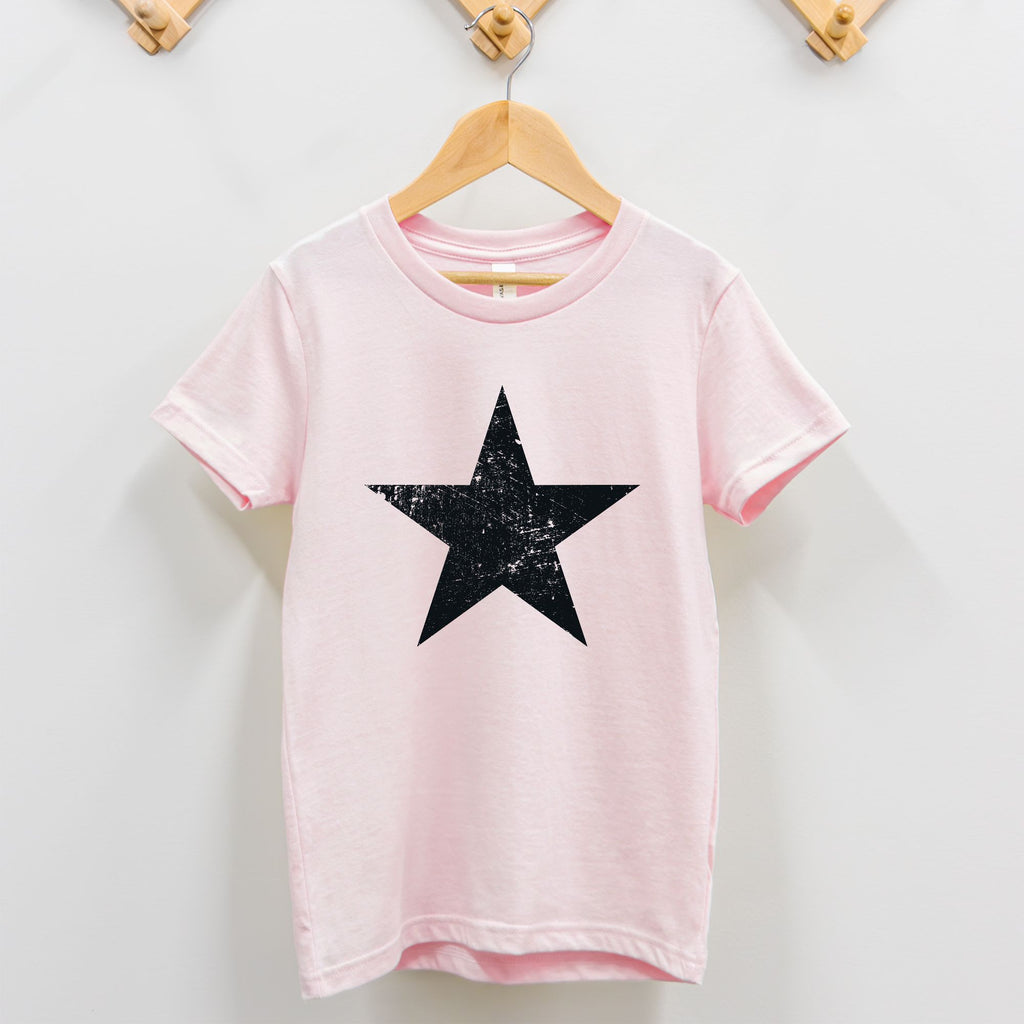 Black Distressed Star Toddler T-Shirt