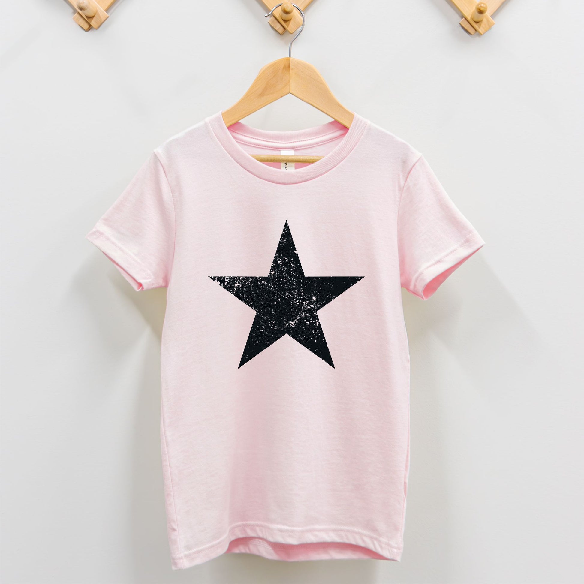 Black Distressed Star Toddler T-Shirt