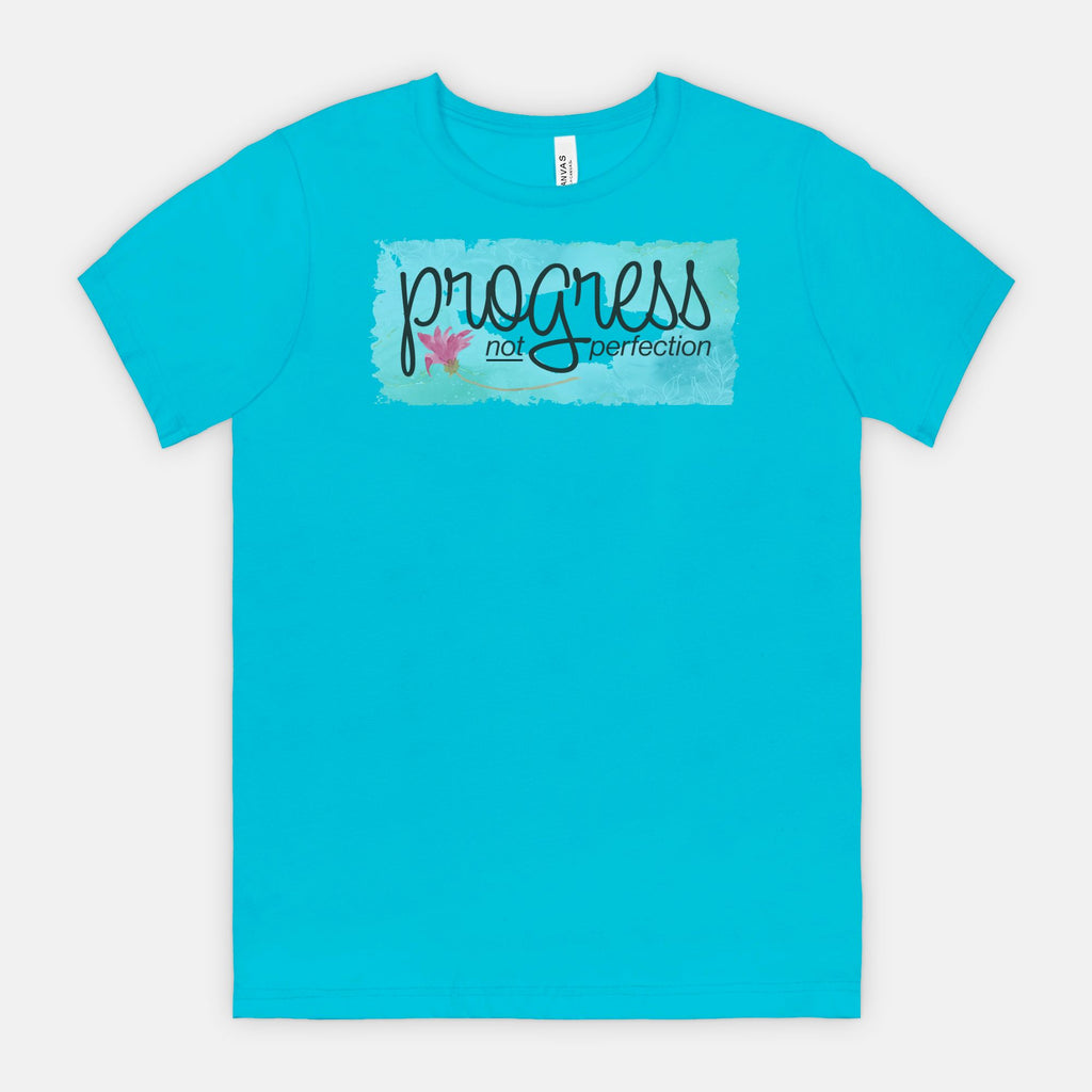 Progress Not Perfection – Soft Floral Motivational Tee