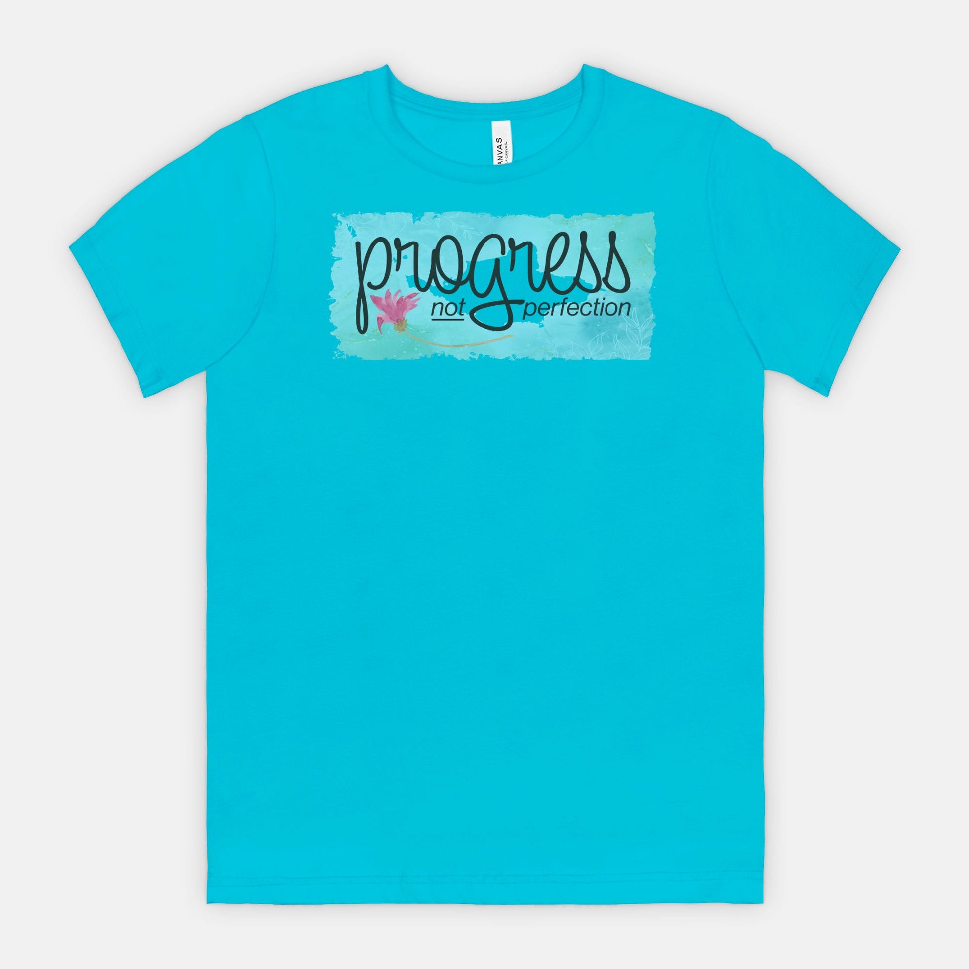 Progress Not Perfection – Soft Floral Motivational Tee