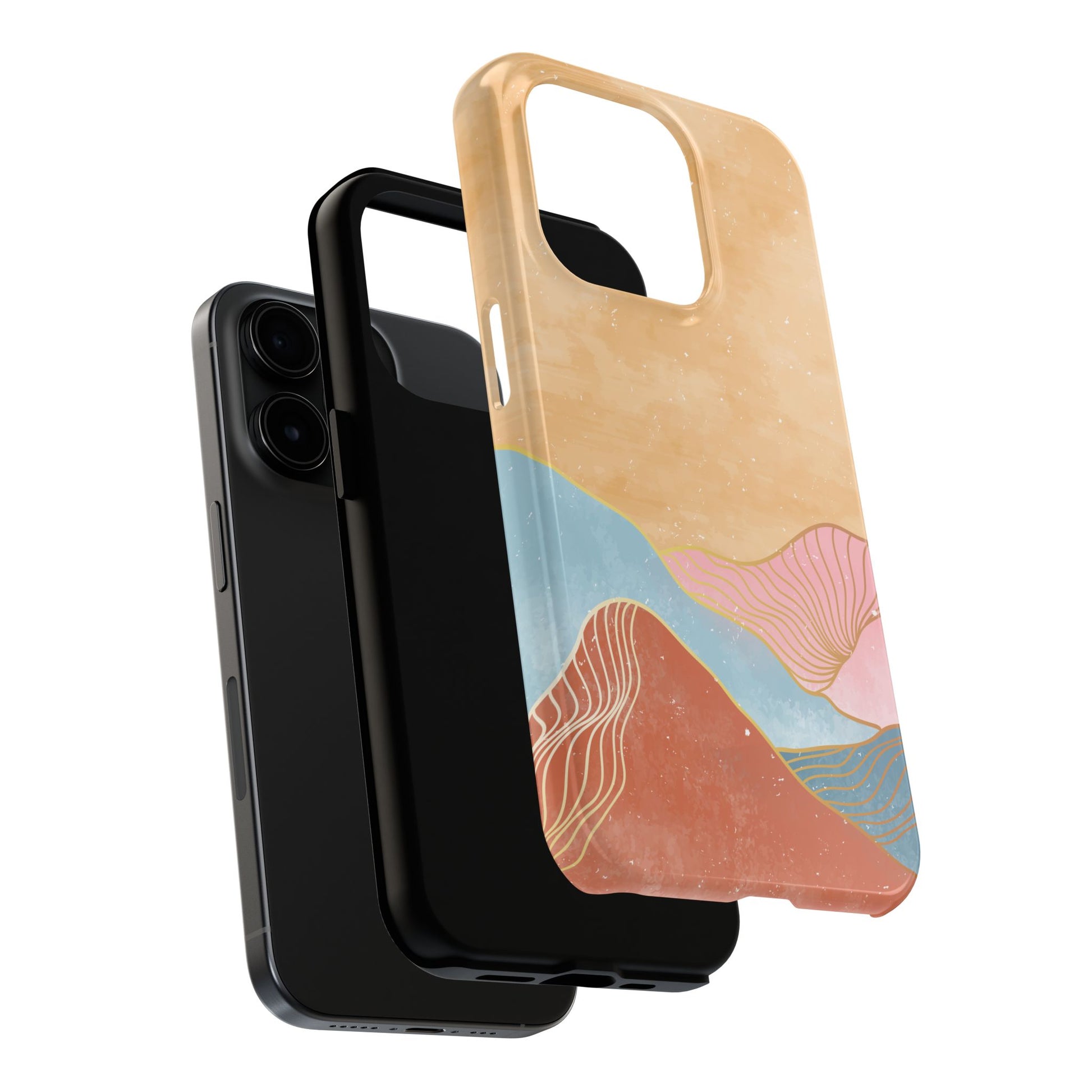 Golden Horizon Abstract Mountain Phone Case