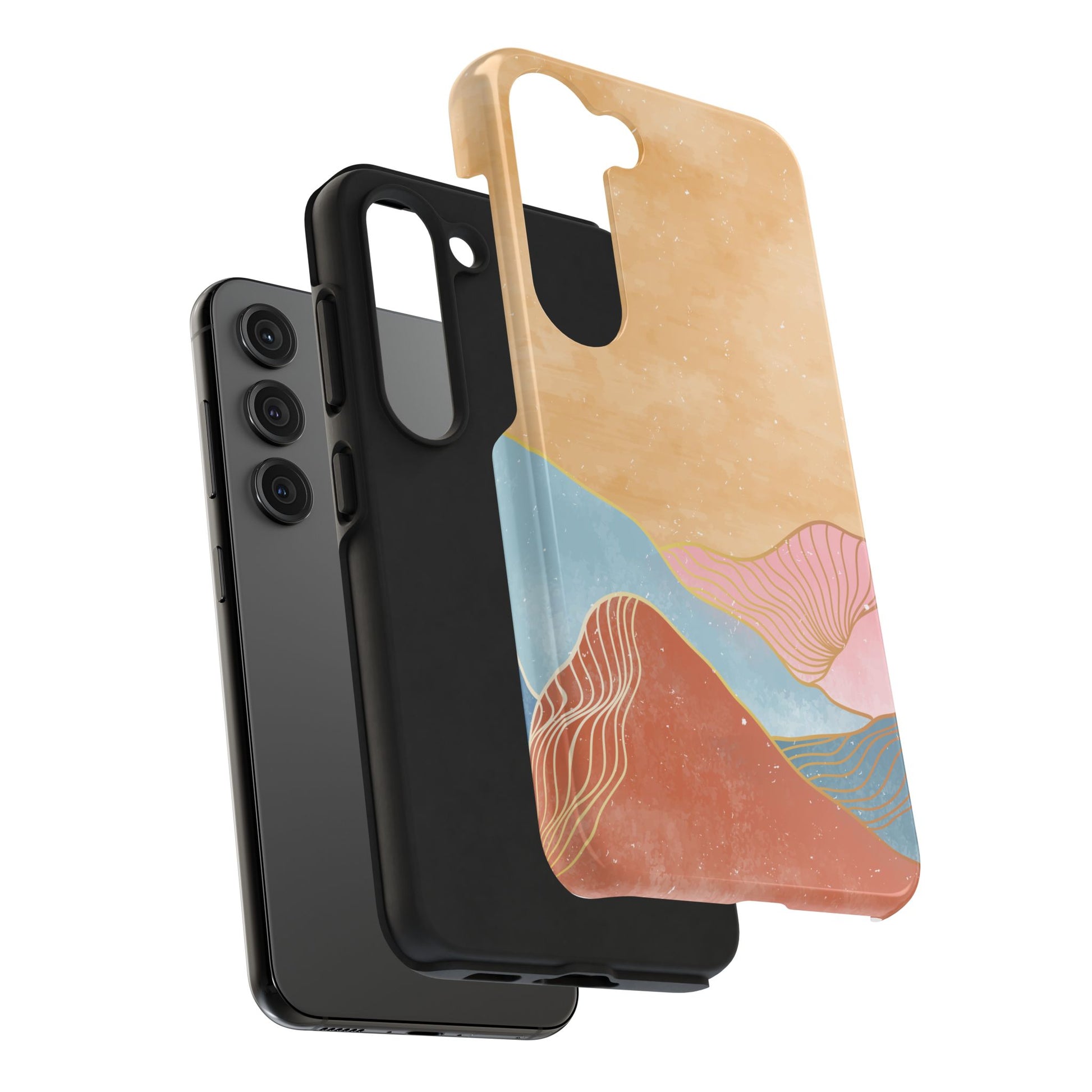 Golden Horizon Abstract Mountain Phone Case