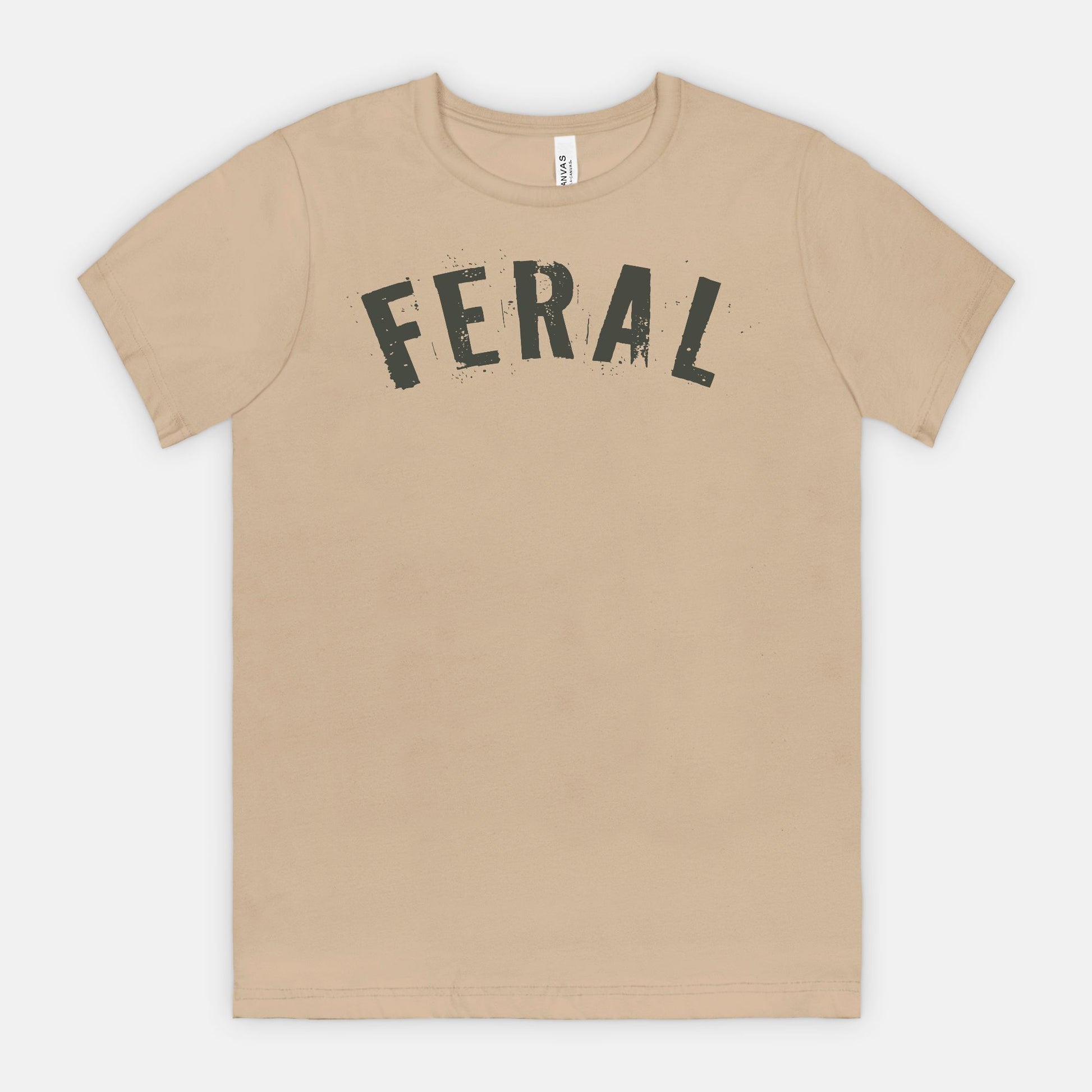 FERAL Graphic Tee – Bold Distressed Statement Adult Shirt