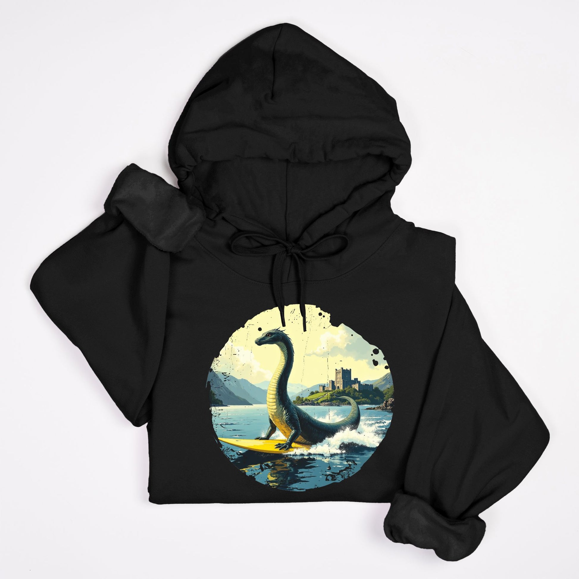 Loch Ness on Surfboard Sweatshirt