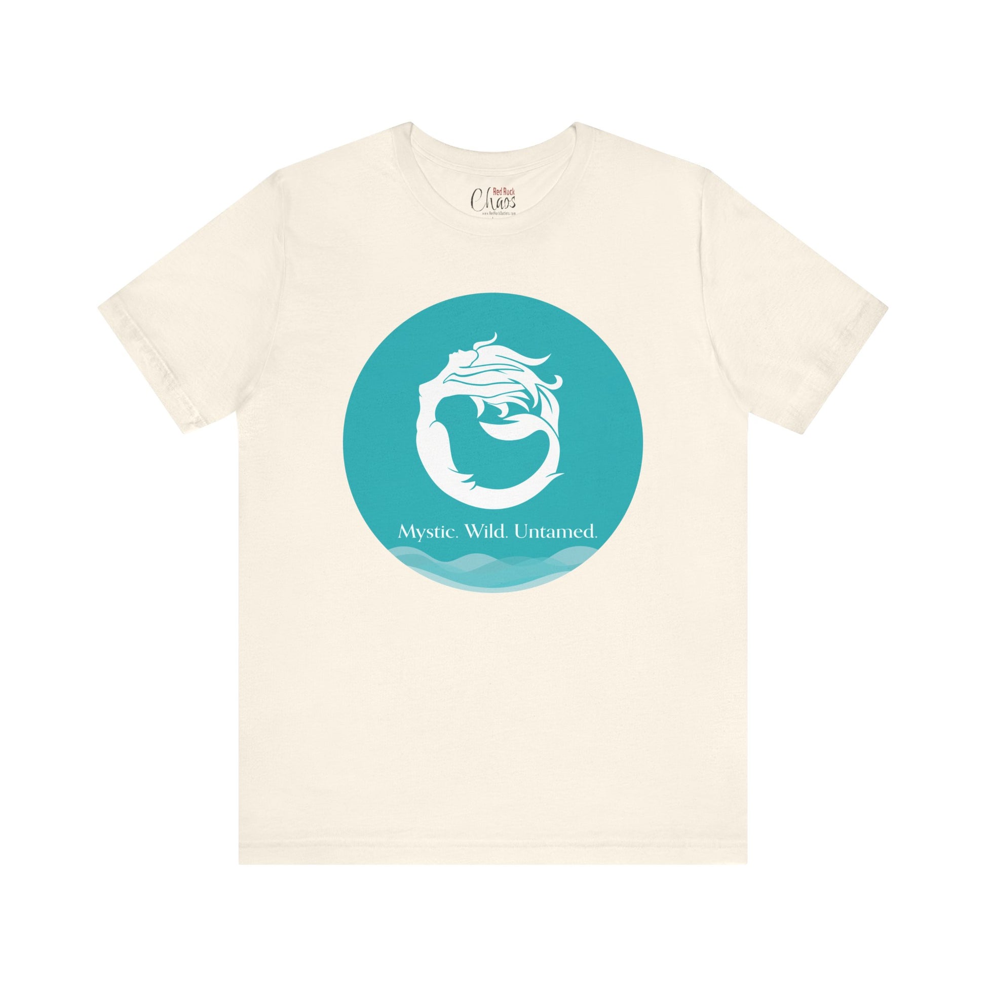Mystic Wild Untamed Mermaid Circle Tee – Minimalist Ocean Waves Design