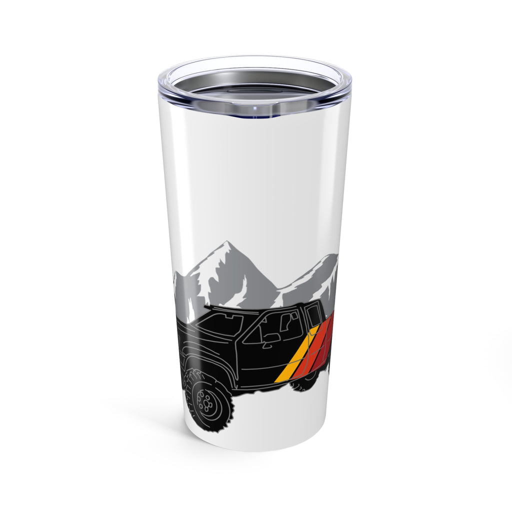 Retro Toyota Truck Tumbler — Vintage Stripes & Mountain Vibes (20oz)