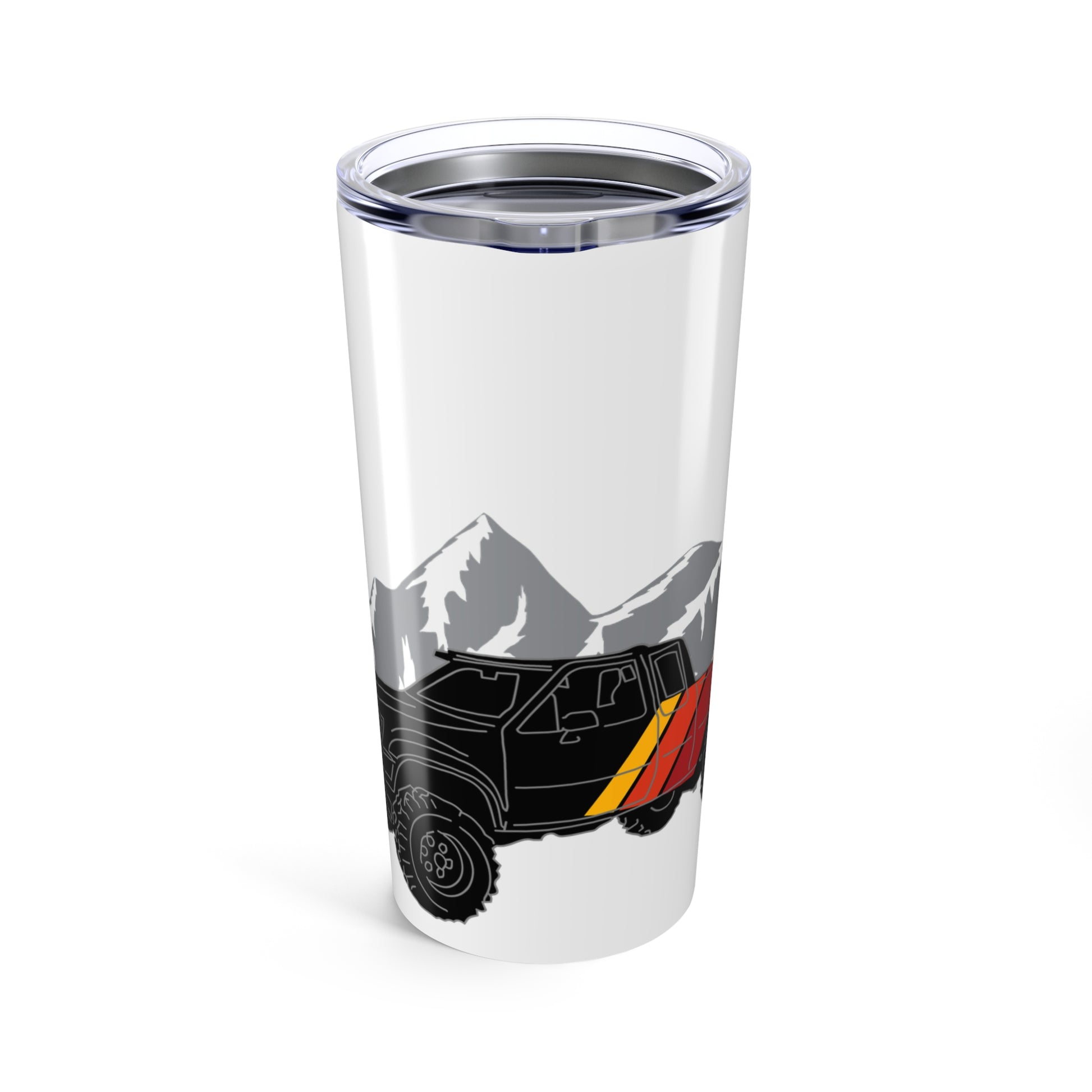 Retro Toyota Truck Tumbler — Vintage Stripes & Mountain Vibes (20oz)