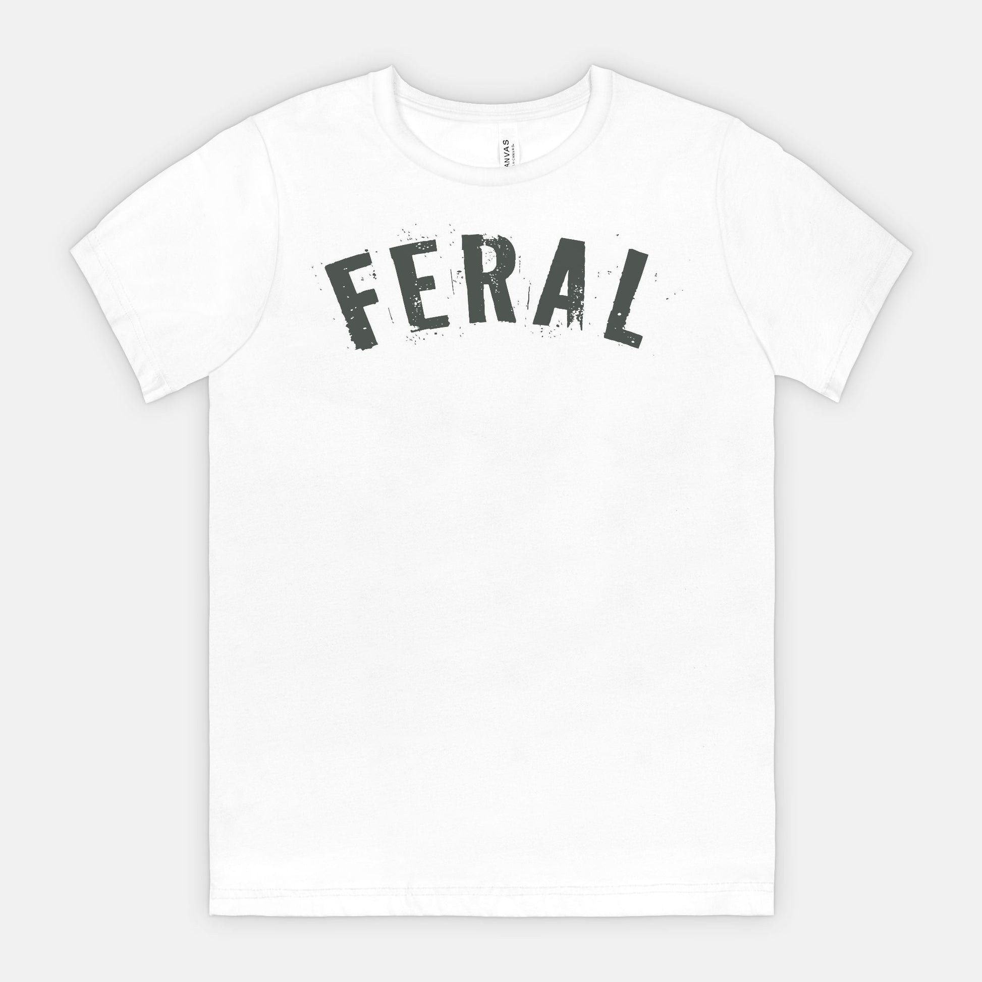 FERAL Graphic Tee – Bold Distressed Statement Adult Shirt