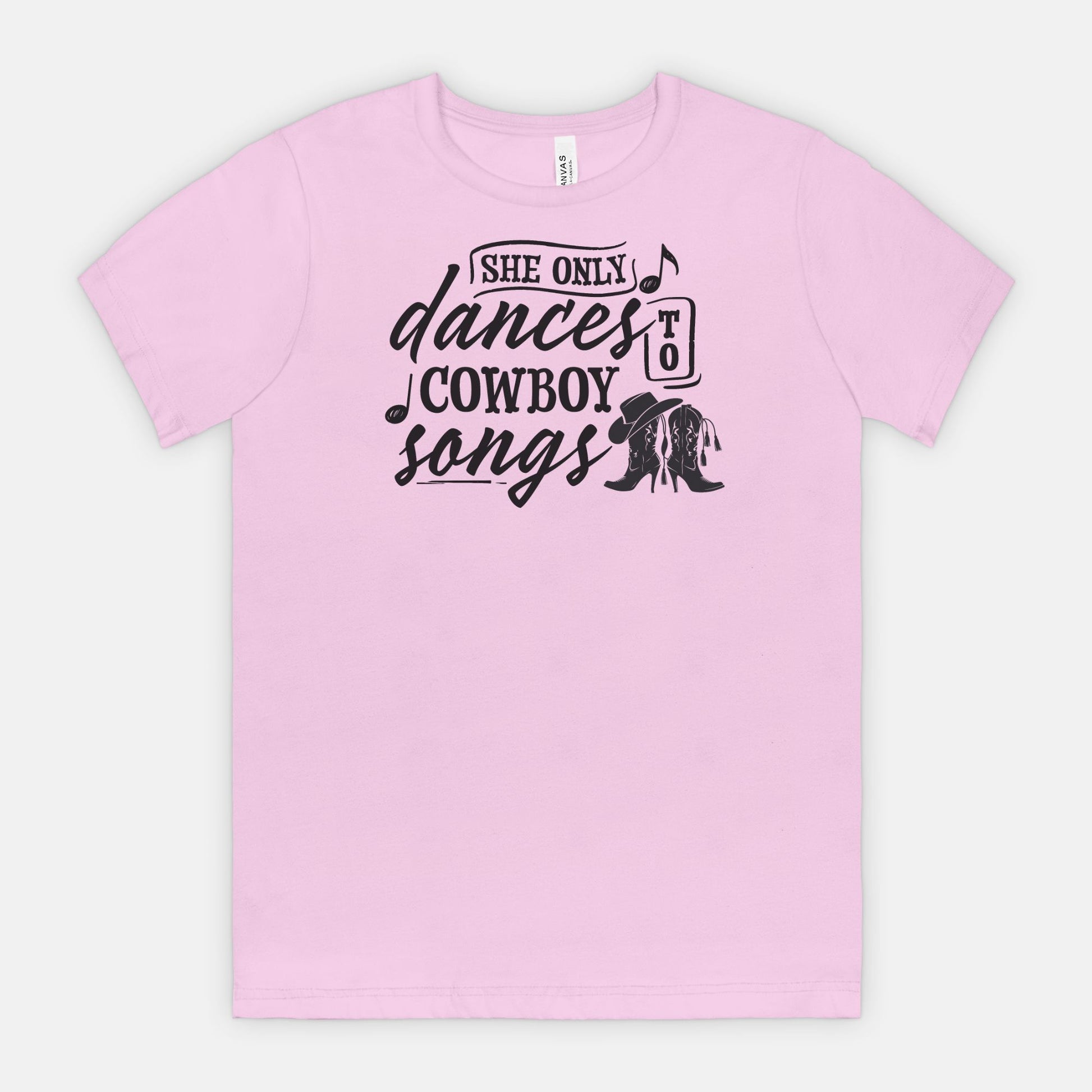 She Only Dances to Cowboy Songs – Western Graphic Tee for Country Music Lovers