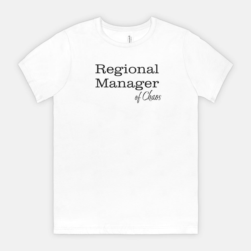 Regional Manager of Chaos Tee - Black Text