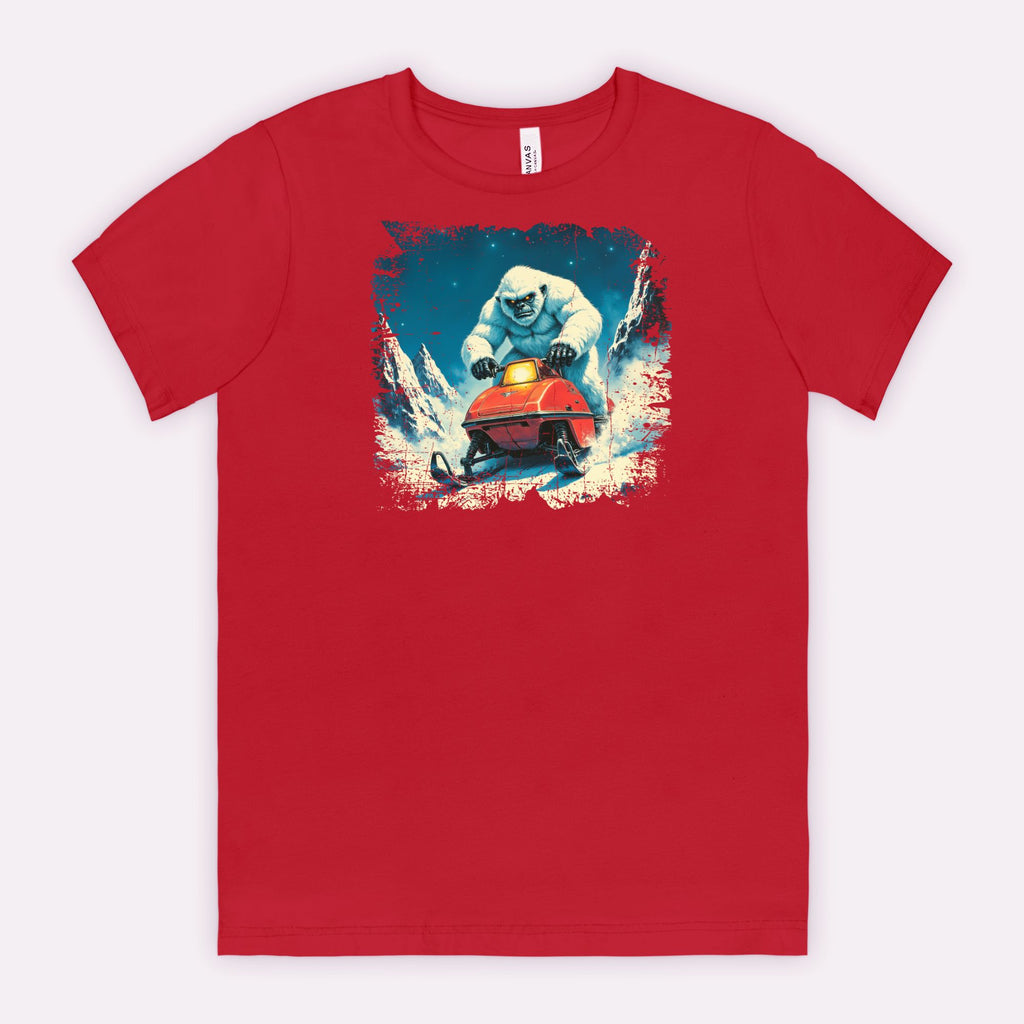 Yeti on Snowmobile T-Shirt