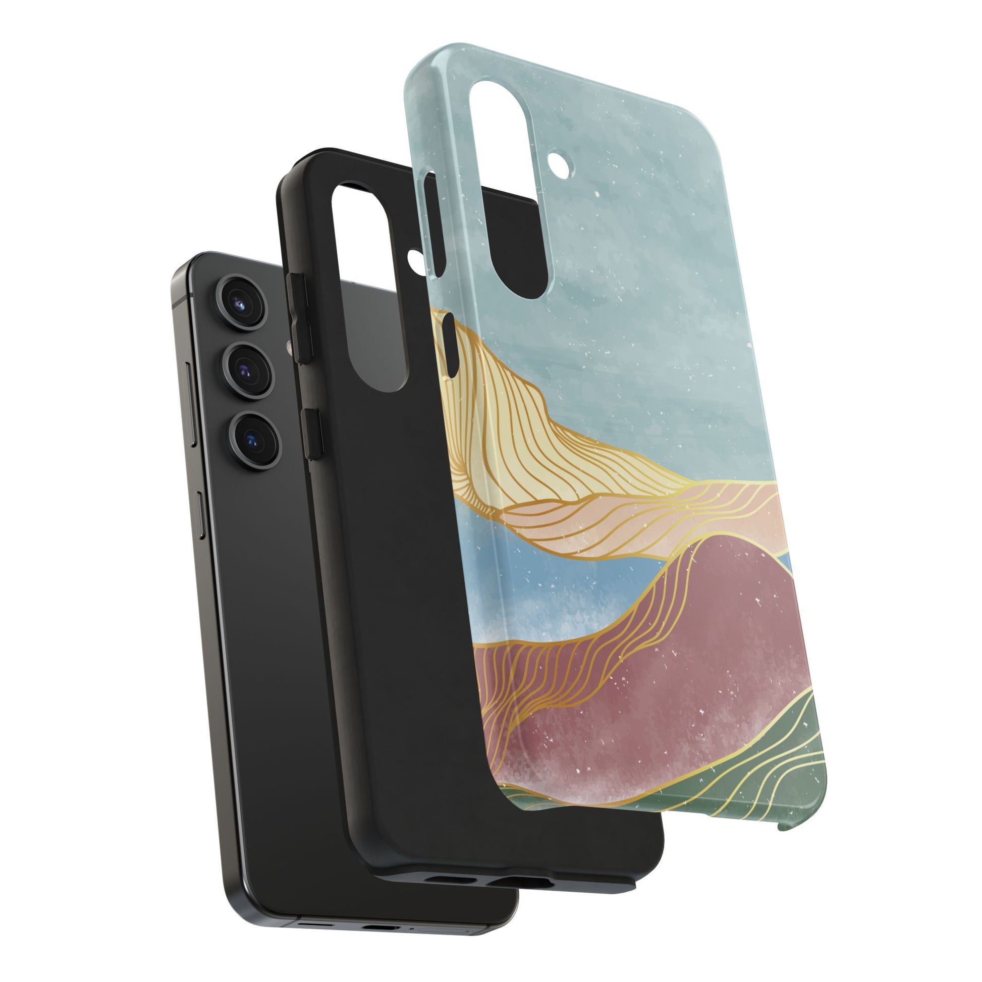 Abstract Mountain Blue Skies scene Phone Case
