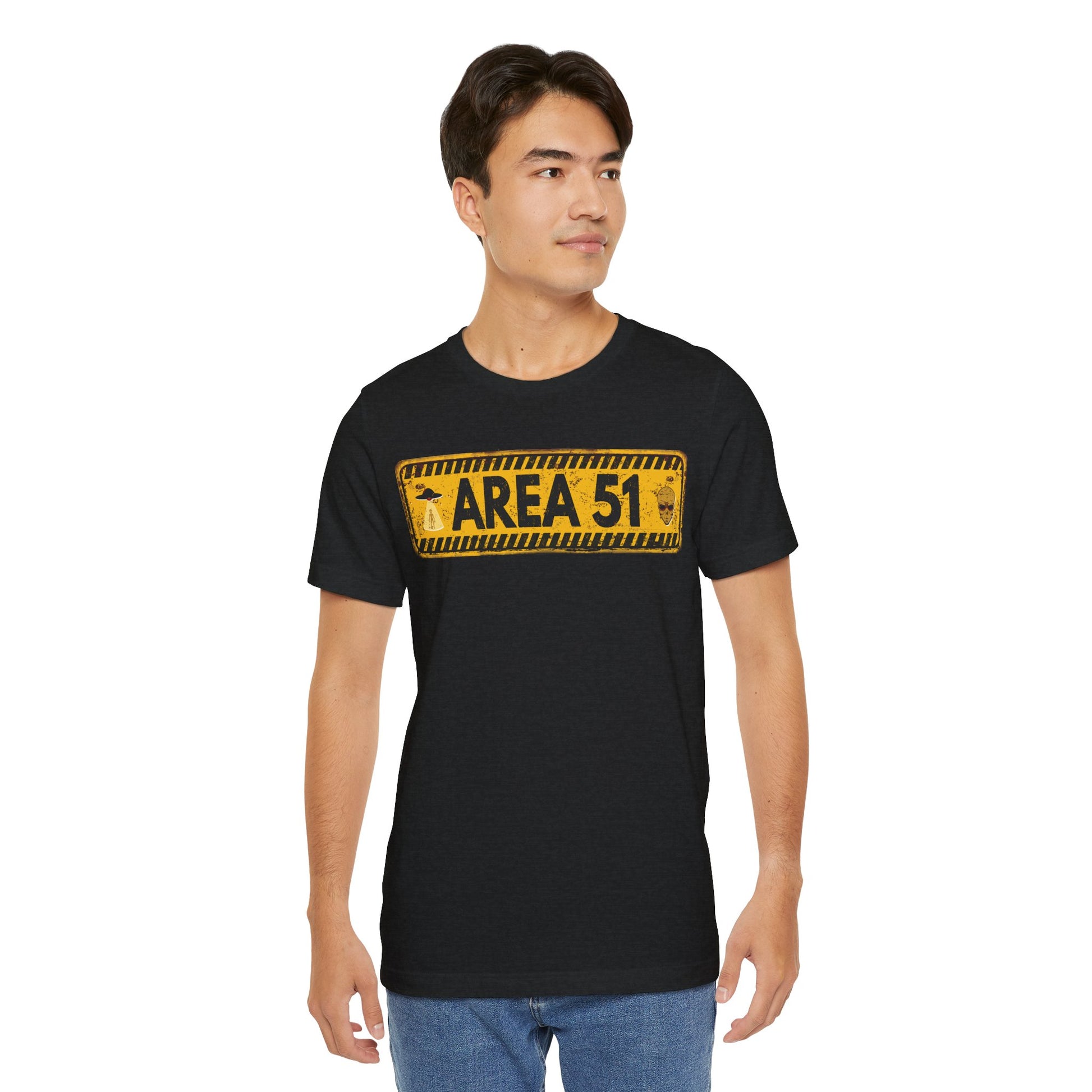 Area 51 Distressed Alien Sign Graphic Tee – Vintage Sci-Fi UFO Shirt