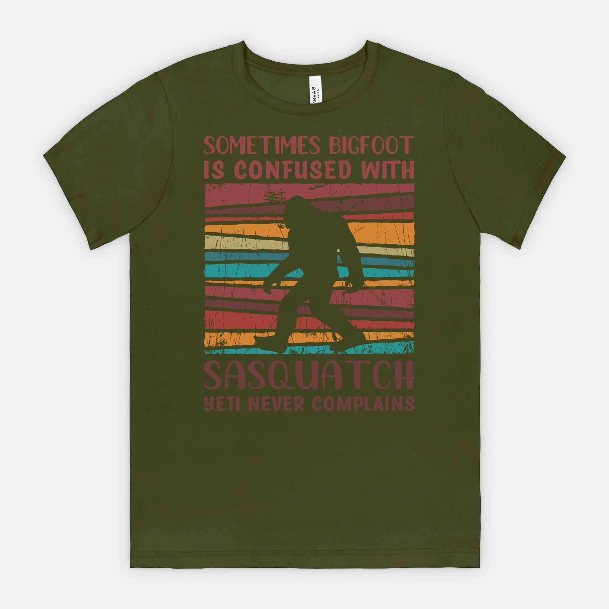 Bigfoot is sometimes confused with Sasquatch. Yeti never complains. Tee