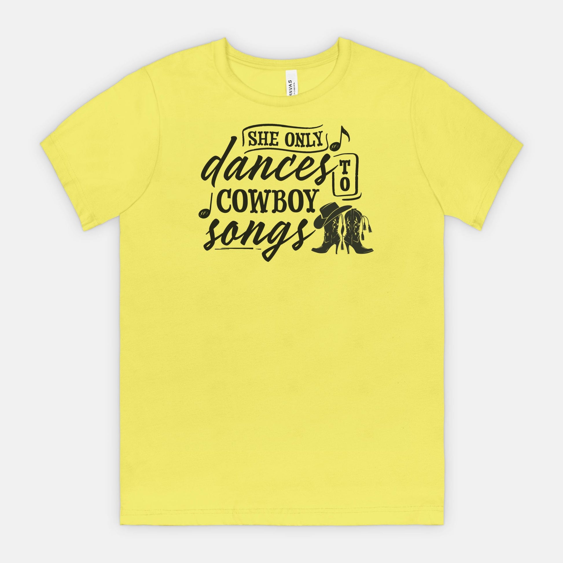 She Only Dances to Cowboy Songs – Western Graphic Tee for Country Music Lovers