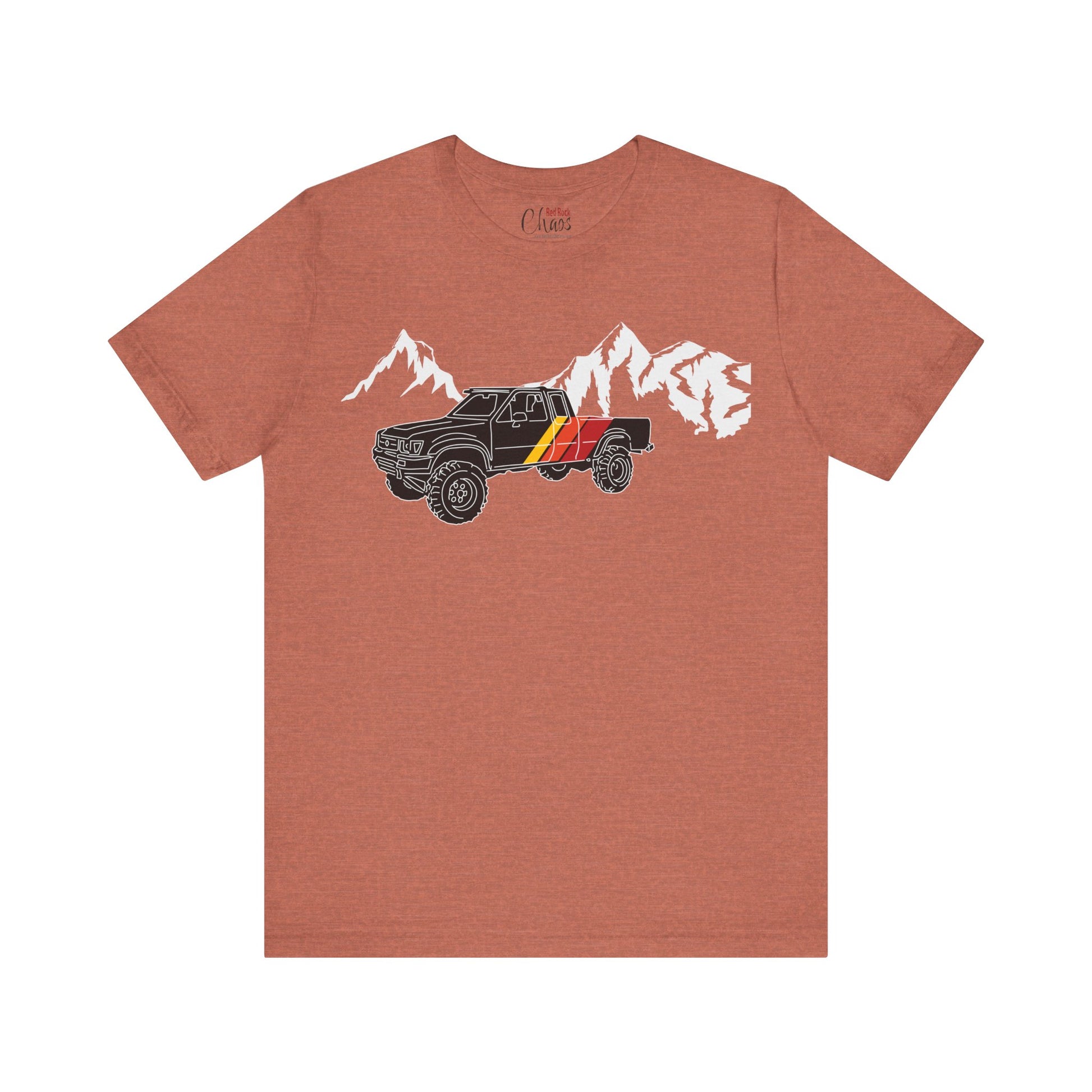 Retro Black Toyota Truck with Mountains