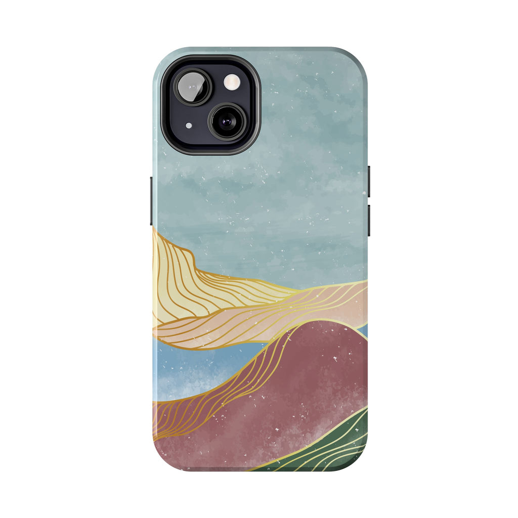 Abstract Mountain Blue Skies scene Phone Case