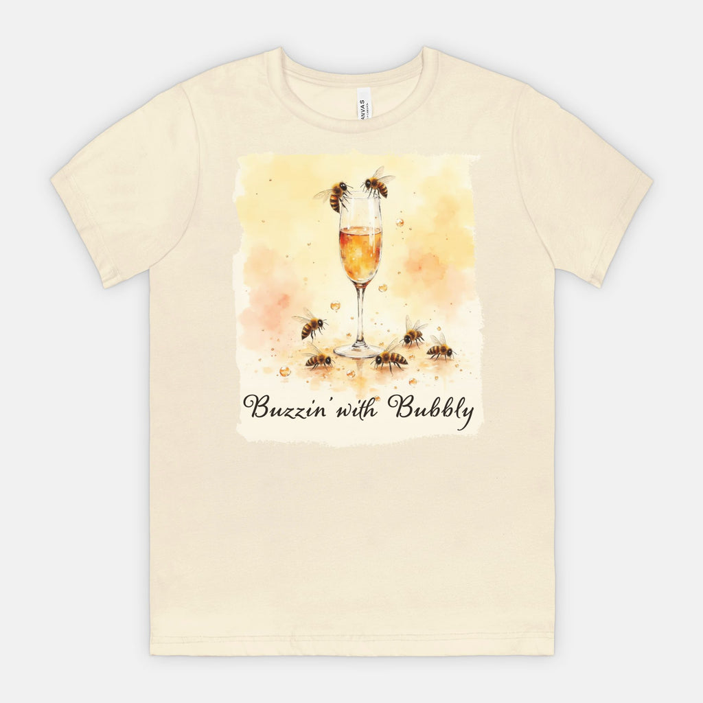 Buzzin’ with Bubbly – Funny Bee Champagne Shirt
