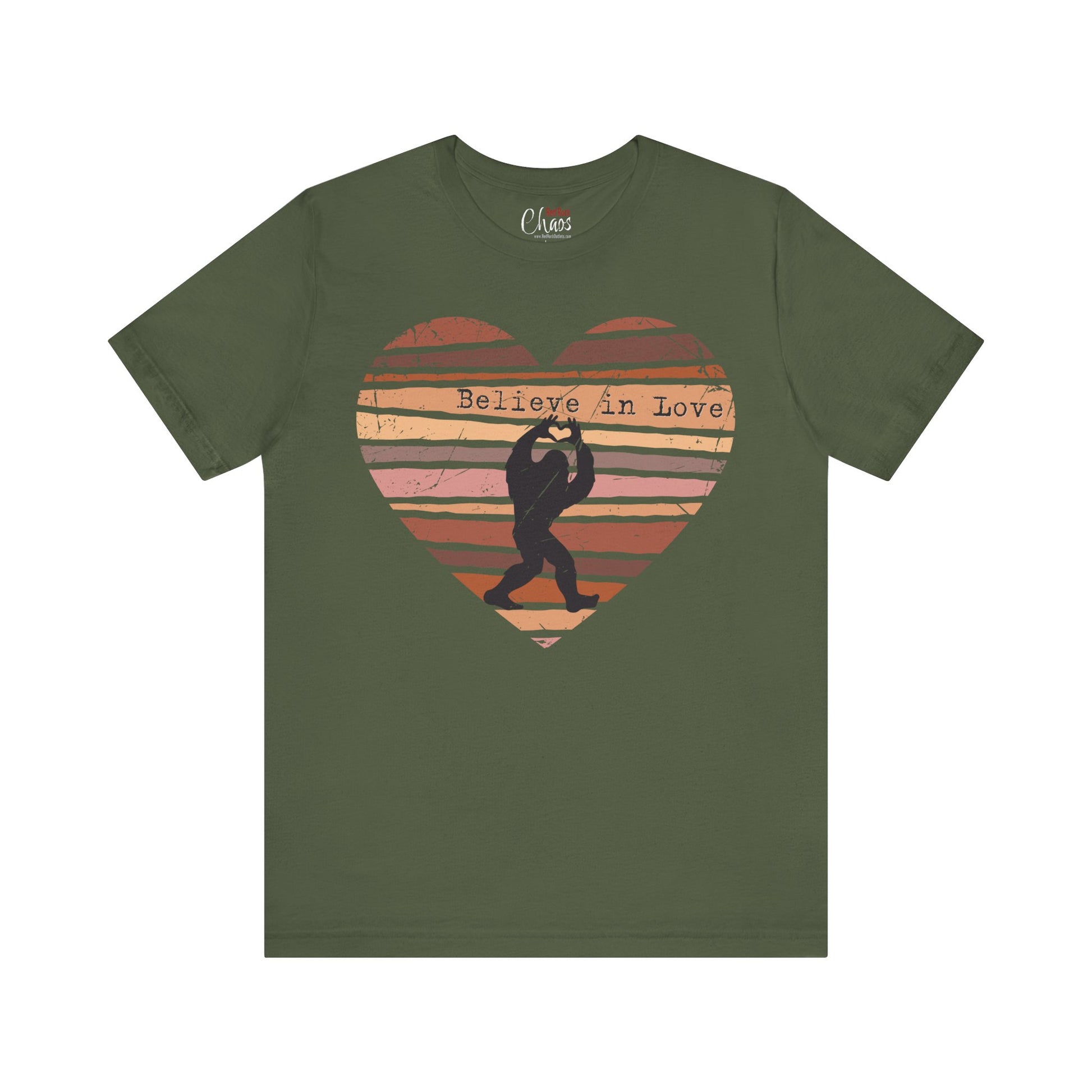 Believe in Love Bigfoot Retro Heart
