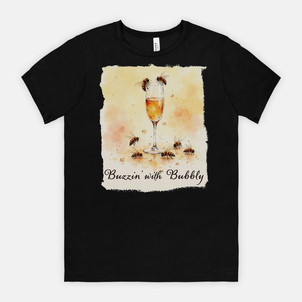 Buzzin’ with Bubbly – Funny Bee Champagne Shirt