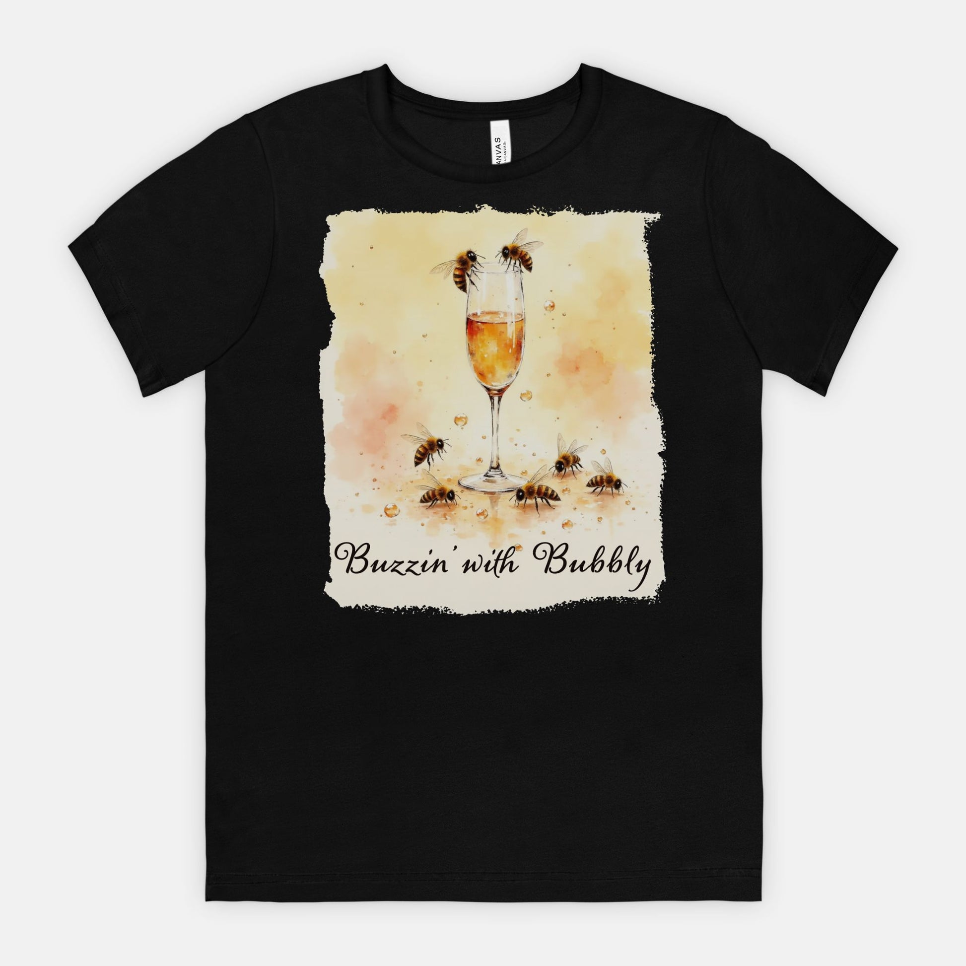 Buzzin’ with Bubbly – Funny Bee Champagne Shirt