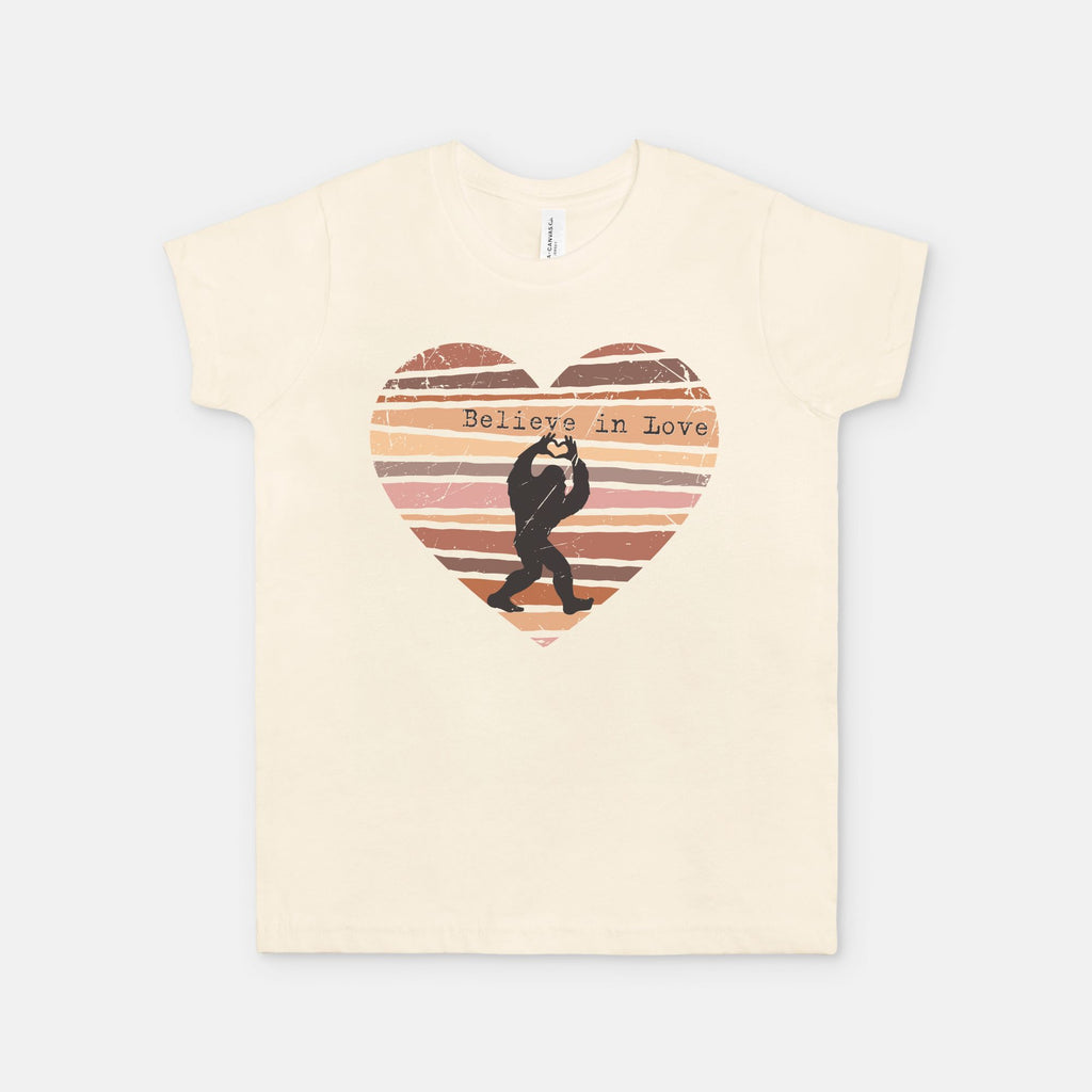 Believe in Love Bigfoot Youth Graphic T-Shirt