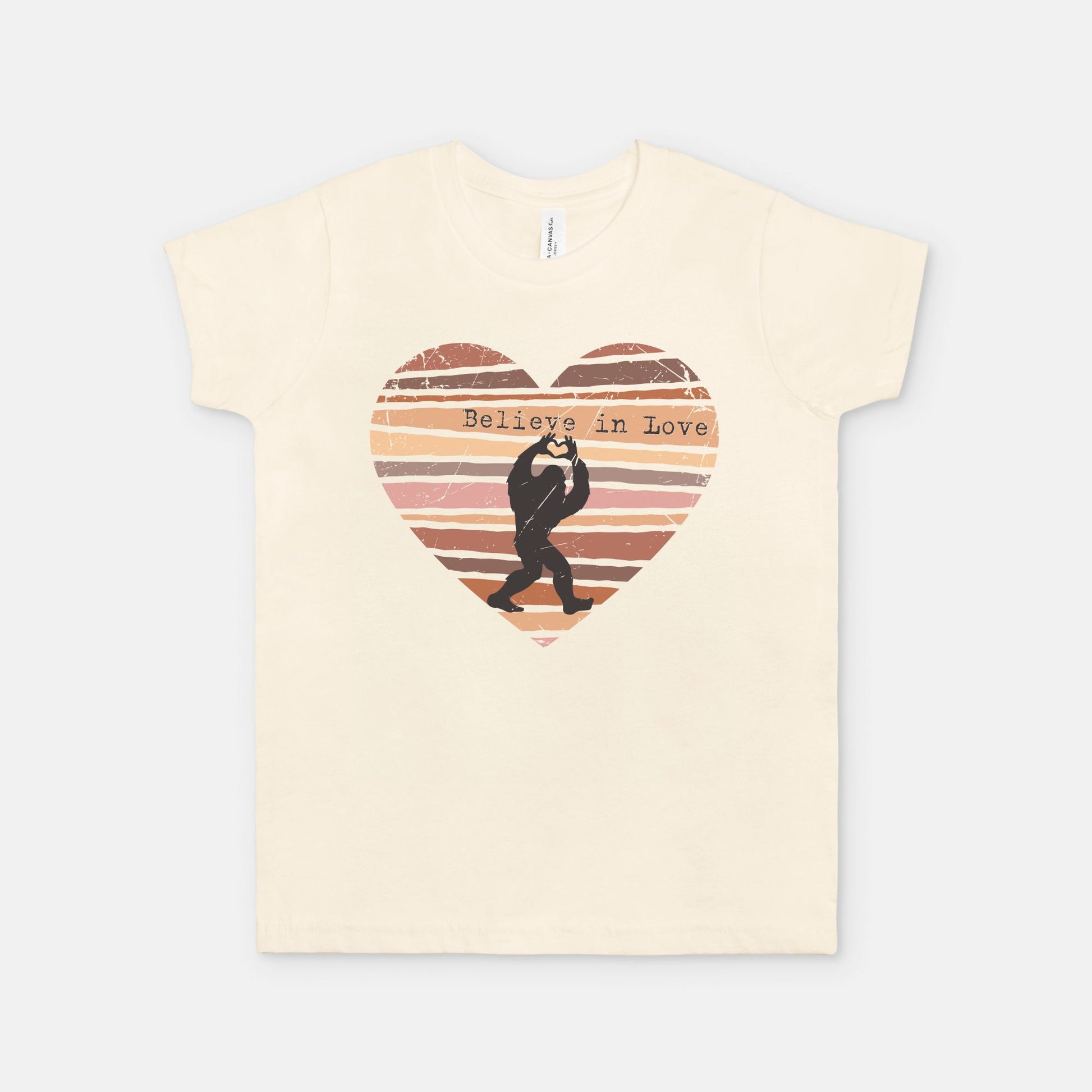 Believe in Love Bigfoot Youth Graphic T-Shirt