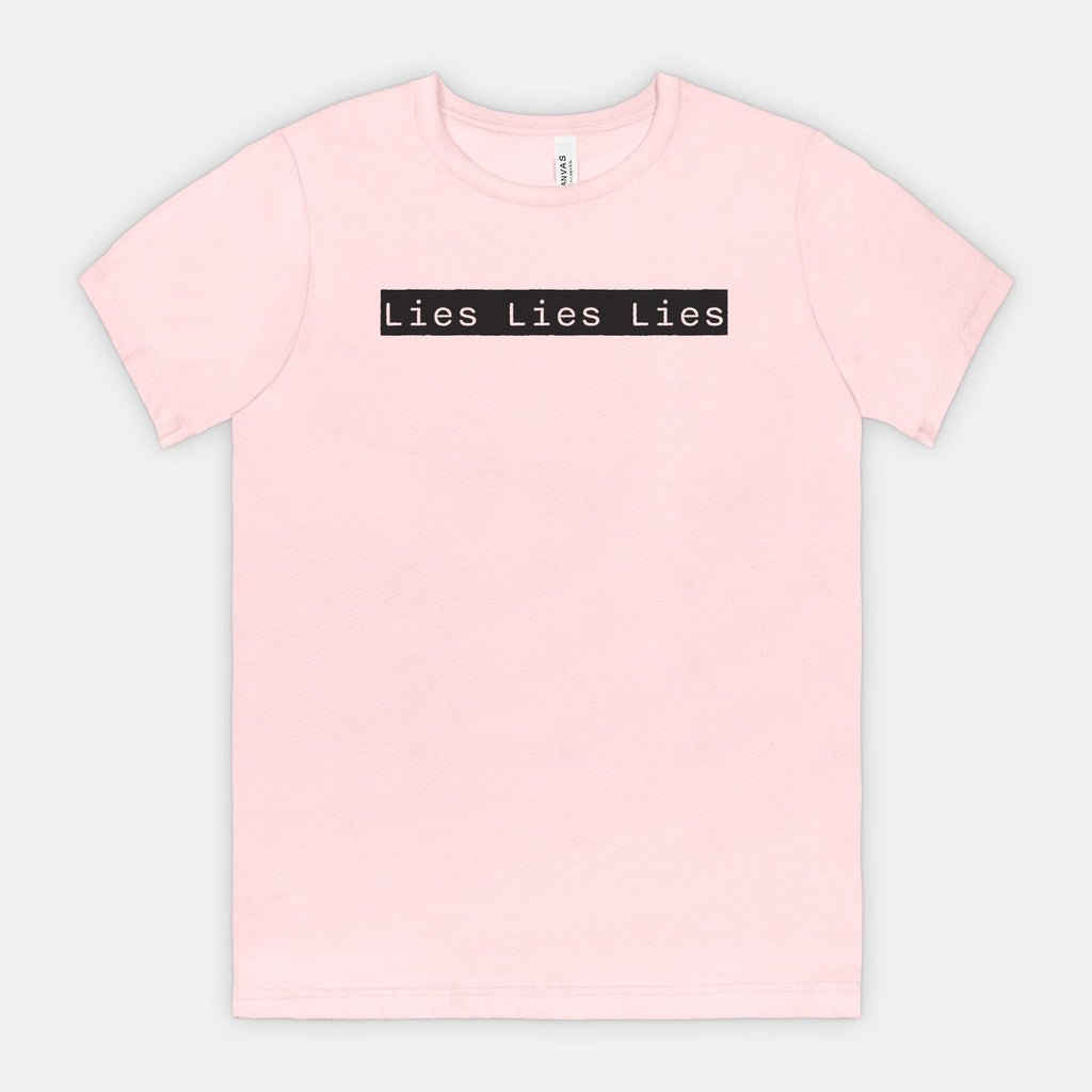 Lies Lies Lies Black Box T-Shirt — Bold Minimalist Statement Tee