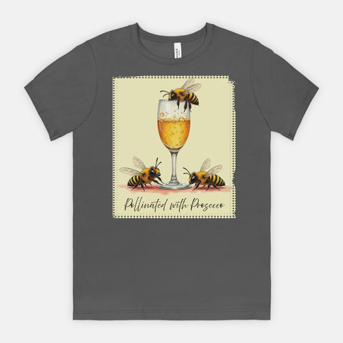 Pollinated with Prosecco – Cute Funny Bee Pun Tee