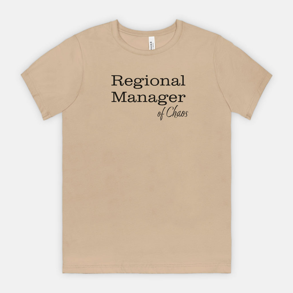Regional Manager of Chaos Tee - Black Text