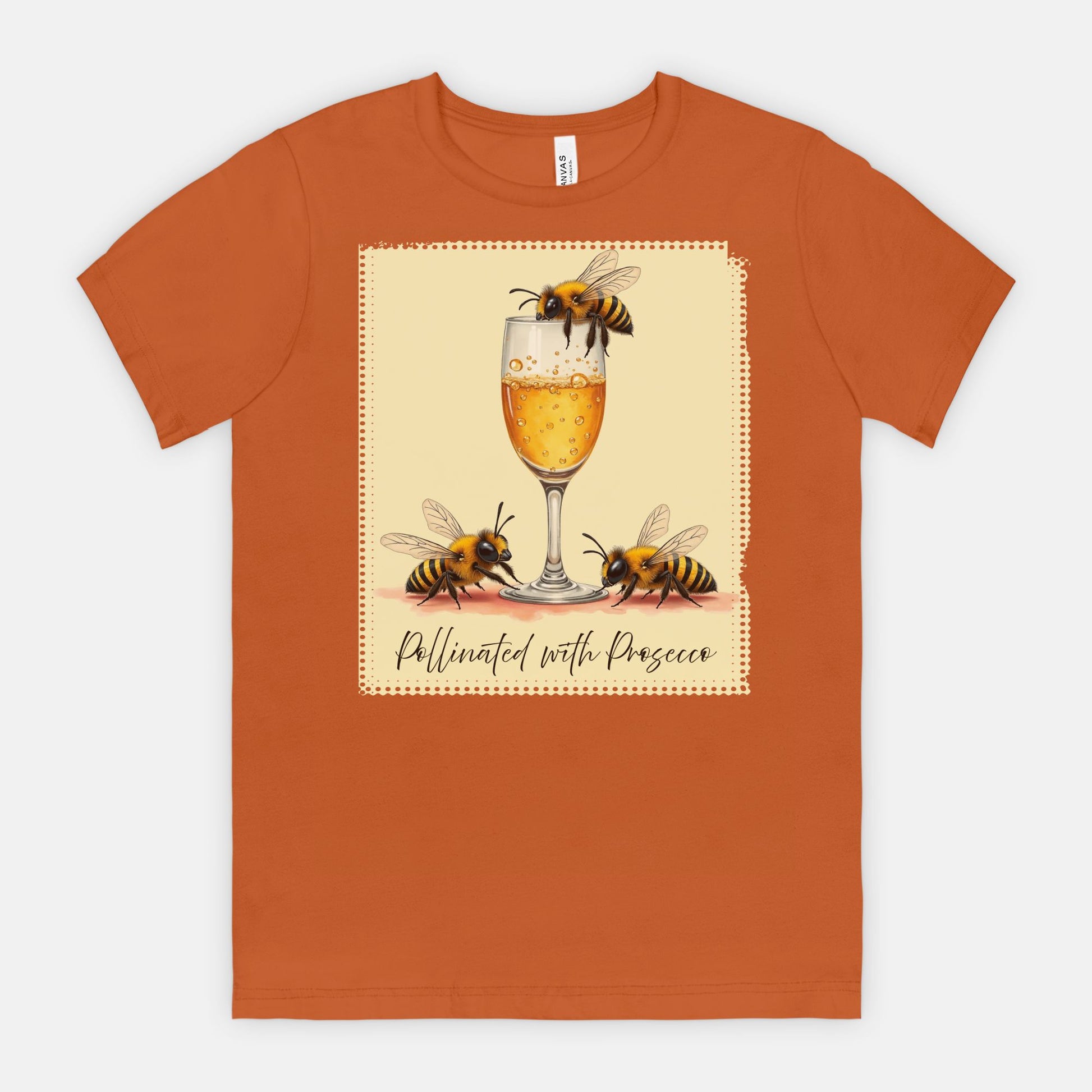 Pollinated with Prosecco – Cute Funny Bee Pun Tee