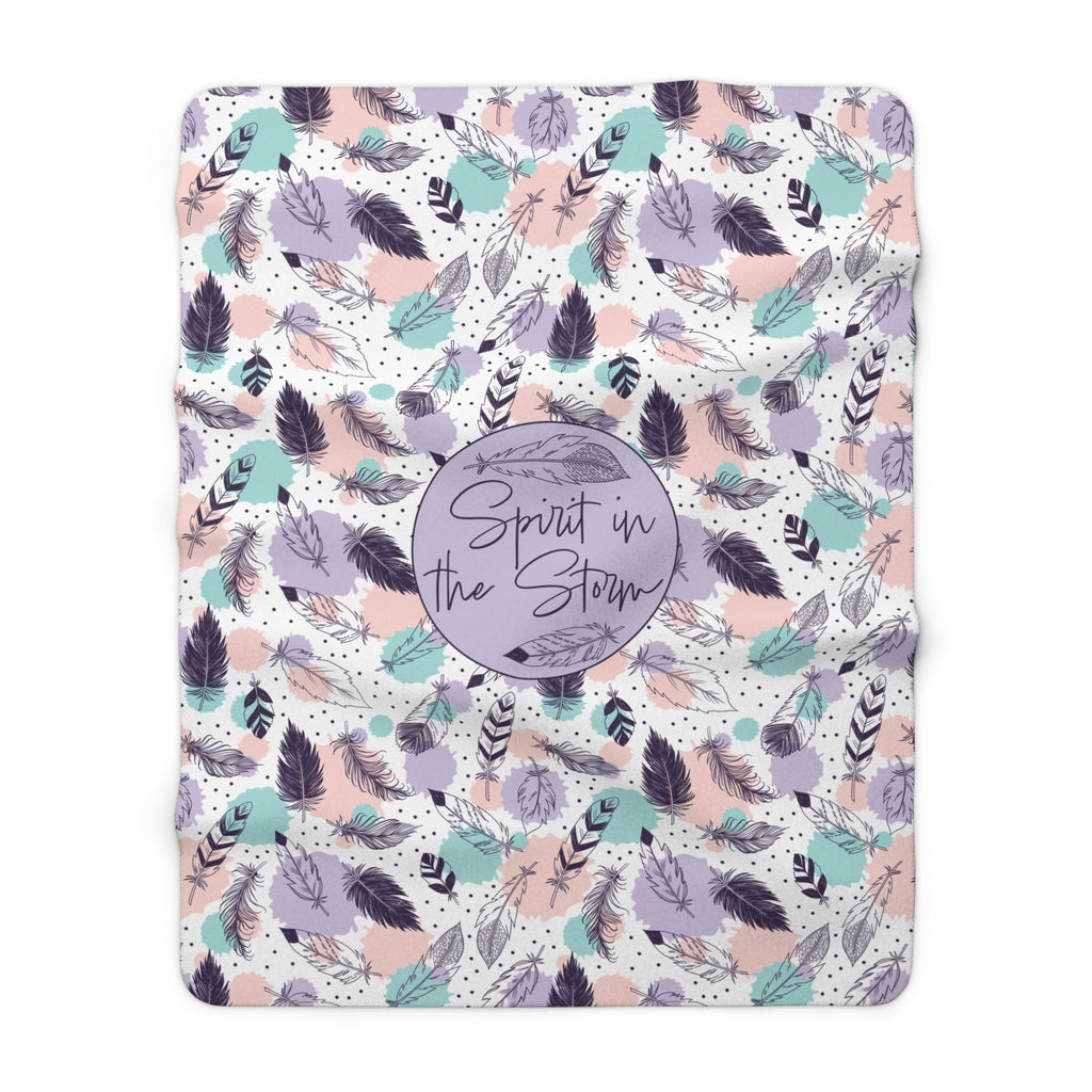 Spirit in the Storm – Feather Design Cozy Sherpa Fleece Blanket
